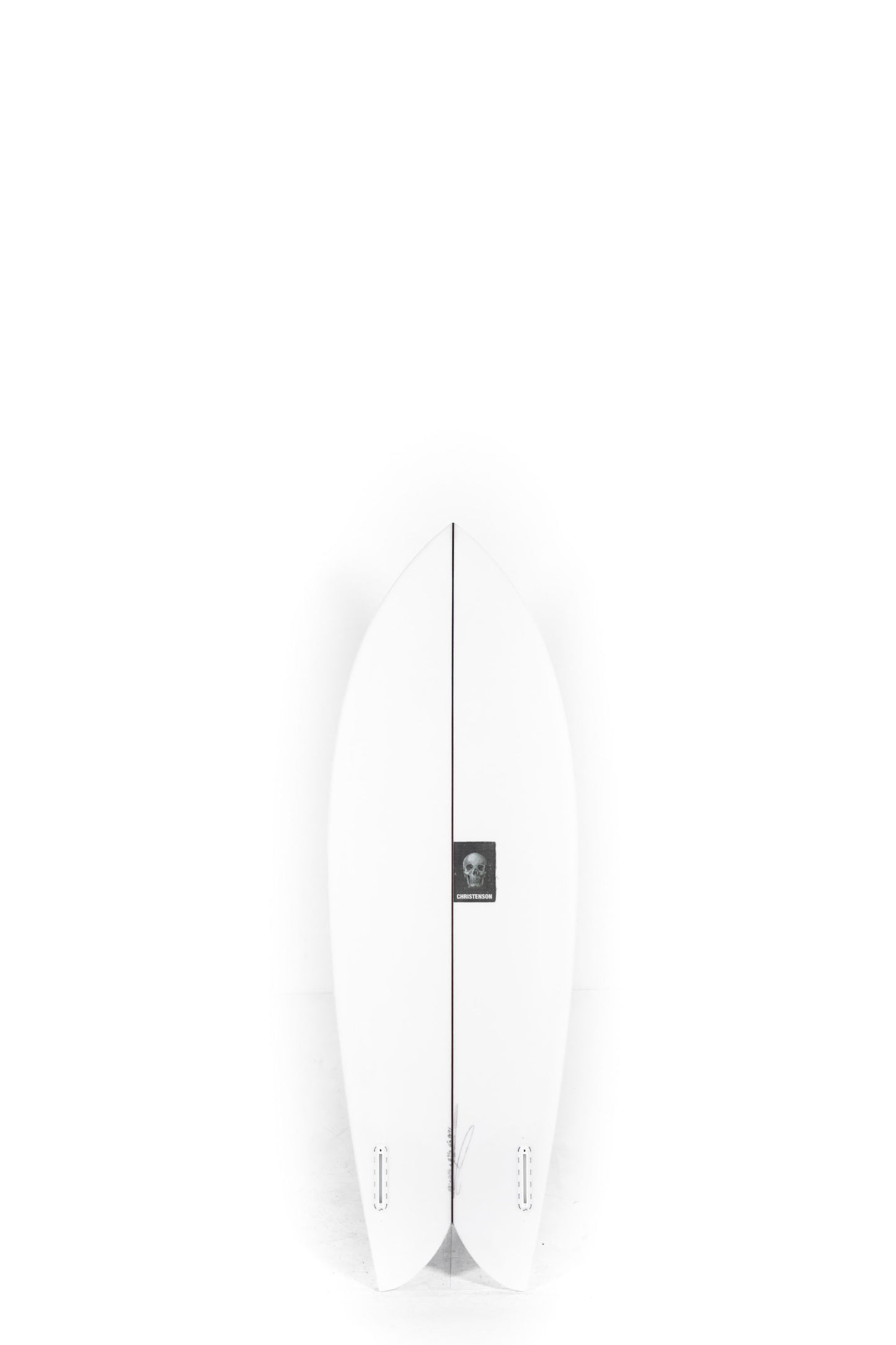 White Christenson Surfboard Fish size 5'5" in a white background by Pukas Surf Shop - 2