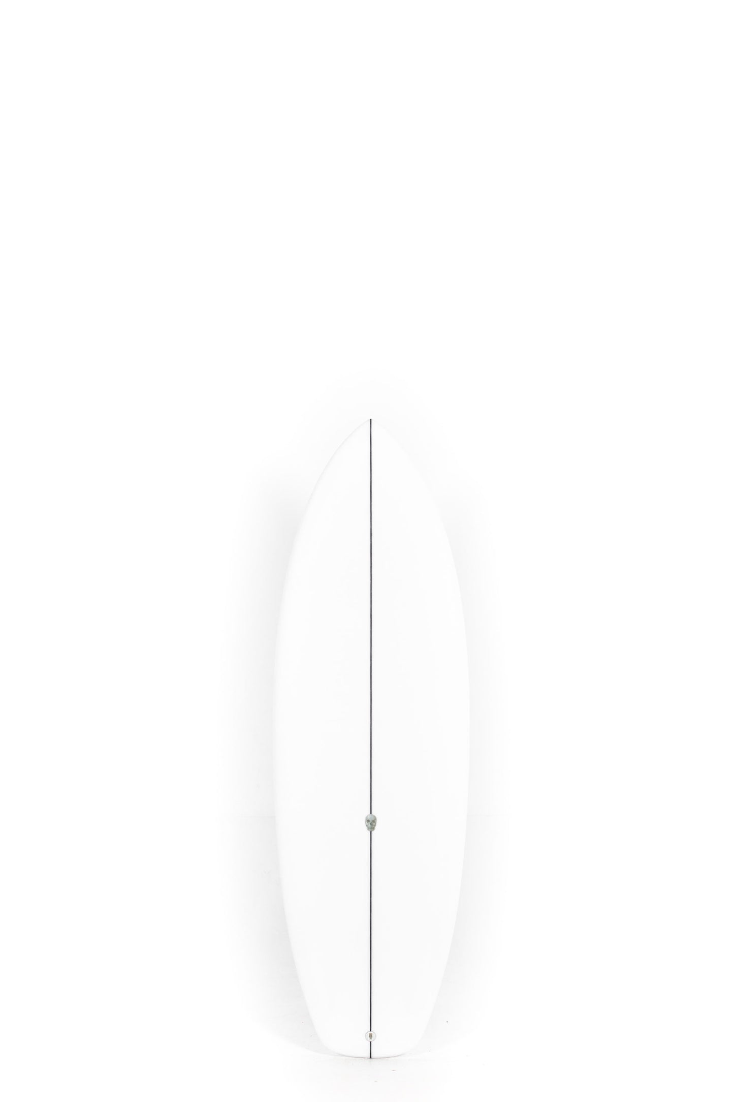 White Christenson Surfboard Easy Wind size 5'6" on a white background by pukas surf shop