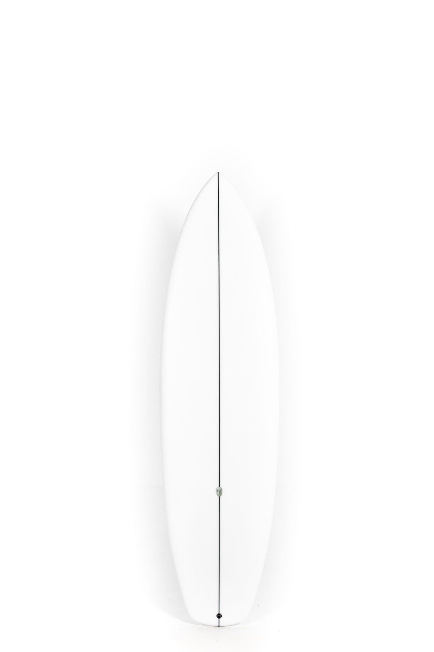 White Christenson Surfboard Easy Wind size 6'10" on a white background by Pukas Surf Shop