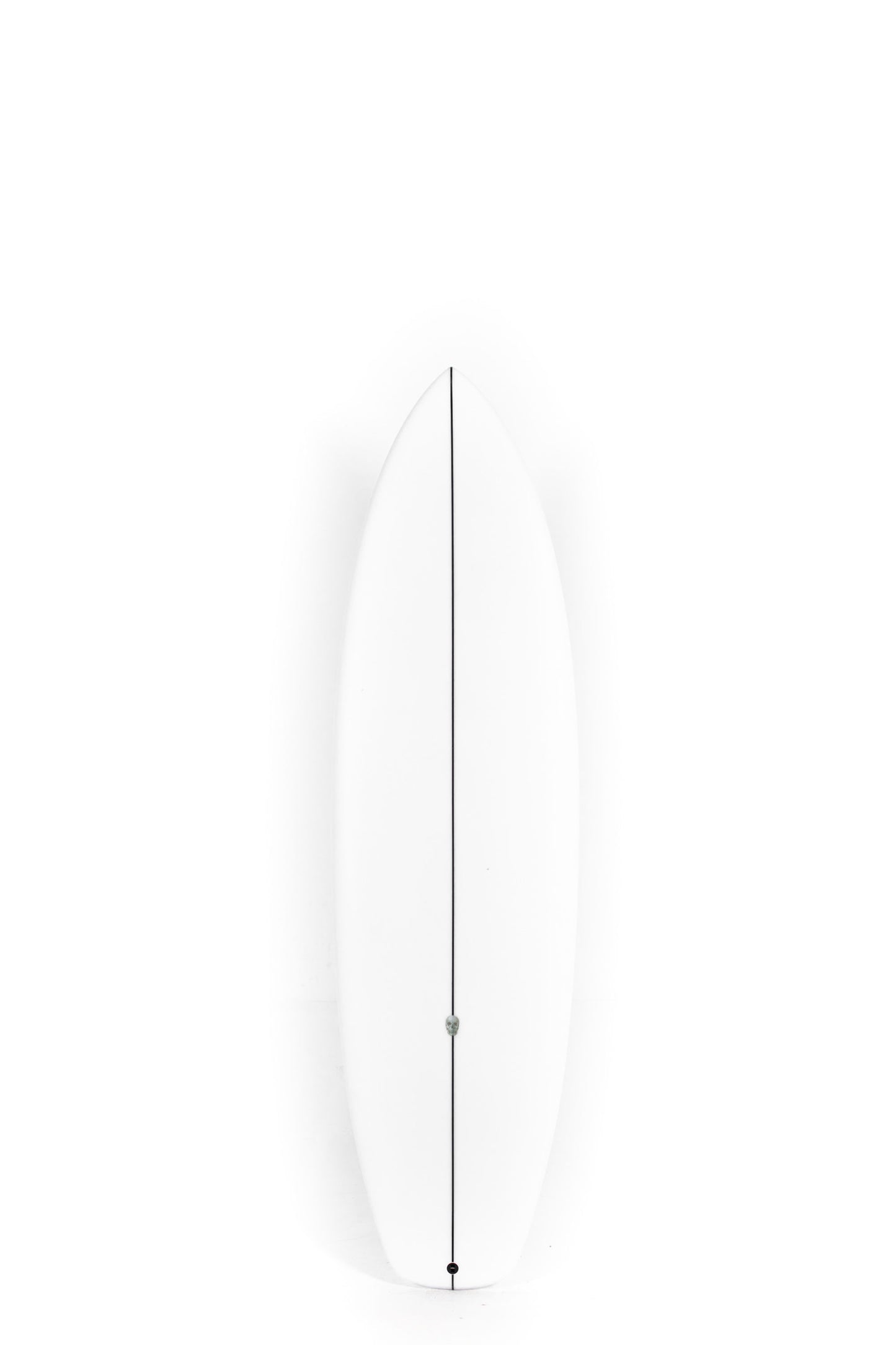 White Christenson Surfboard Easy Wind size 6'8" on a white background by Pukas Surf Shop