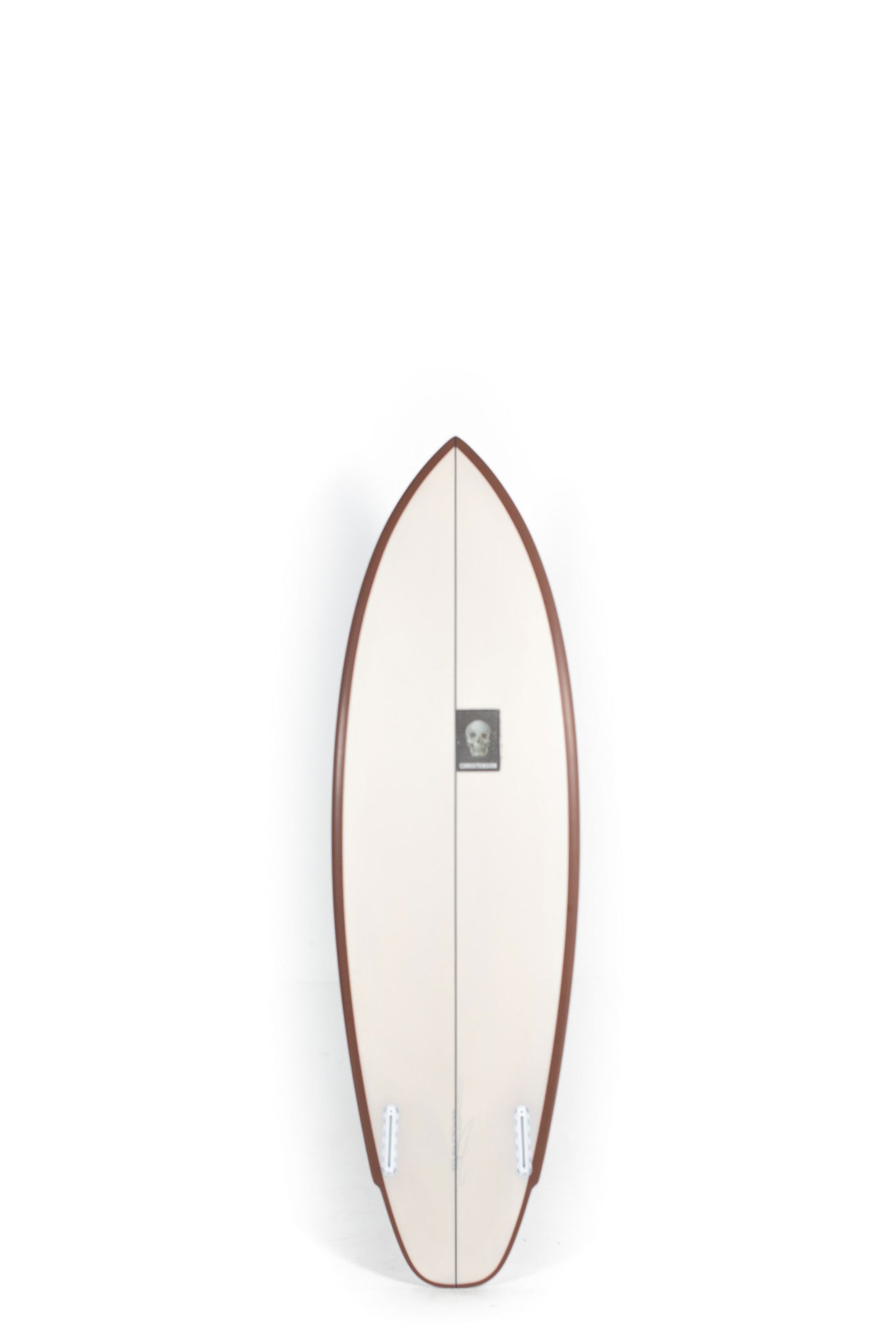 Beige and brown Christenson Surfboard Lane Splitter size 5'10" at Pukas Surf Shop - 2