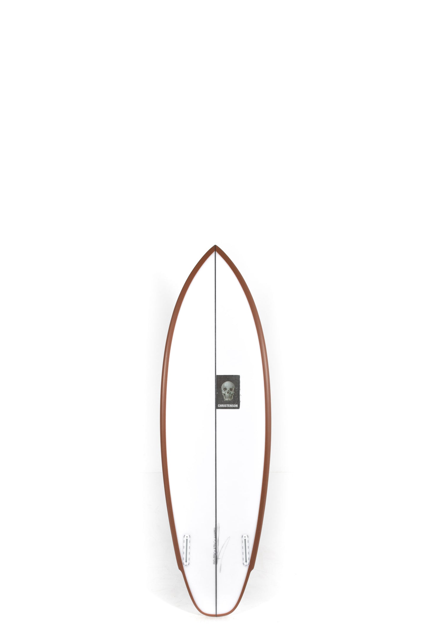 White and brown Christenson Surfboard Lane Splitter size '6" at Pukas Surf Shop - 2