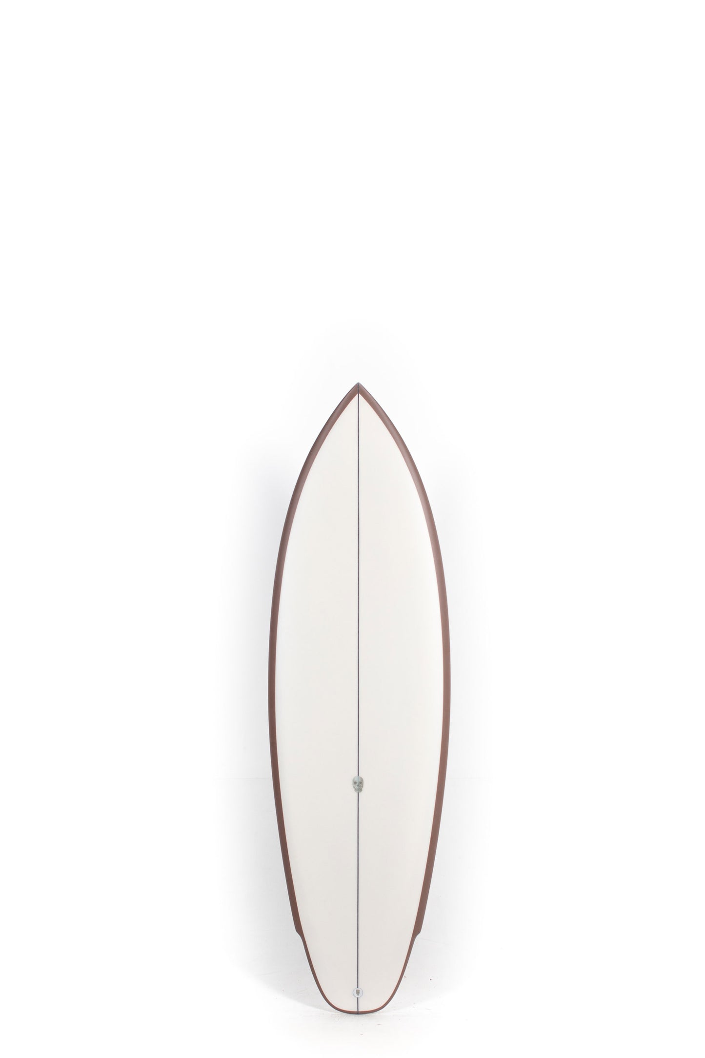 Beige and brown Christenson Surfboard Lane Splitter size 5'7" at Pukas Surf Shop