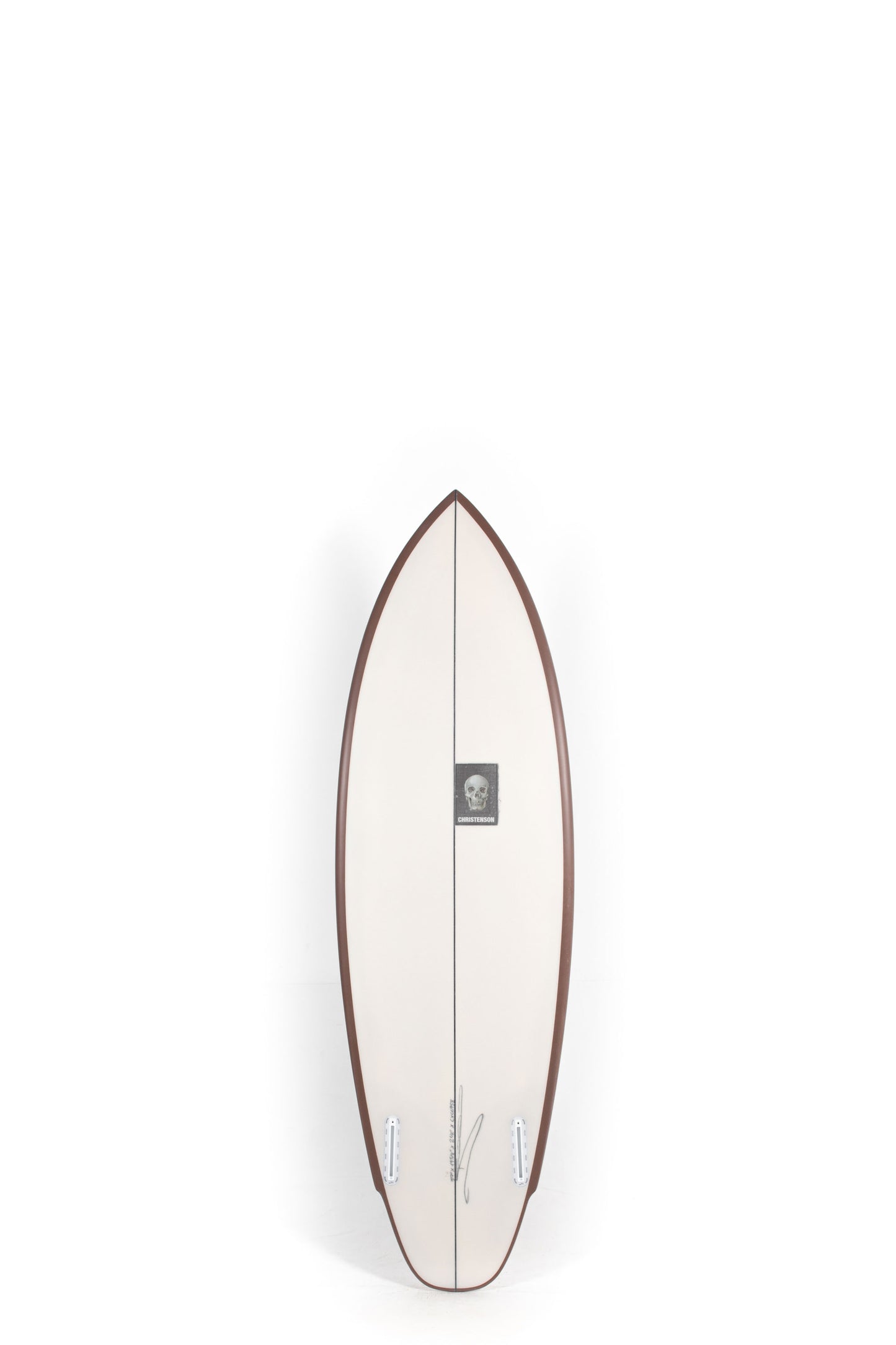 Beige and brown Christenson Surfboard Lane Splitter size 5'7" at Pukas Surf Shop - 2