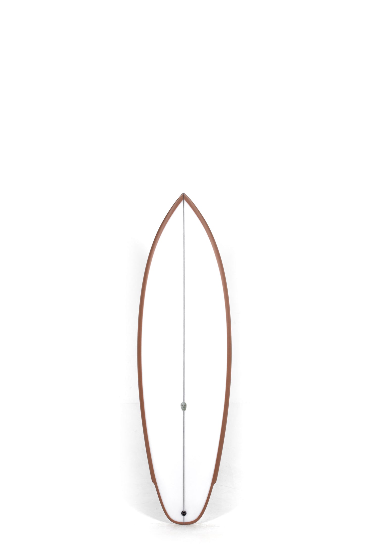 White and brown Christenson Surfboard Lane Splitter size 5'8" at Pukas Surf Shop