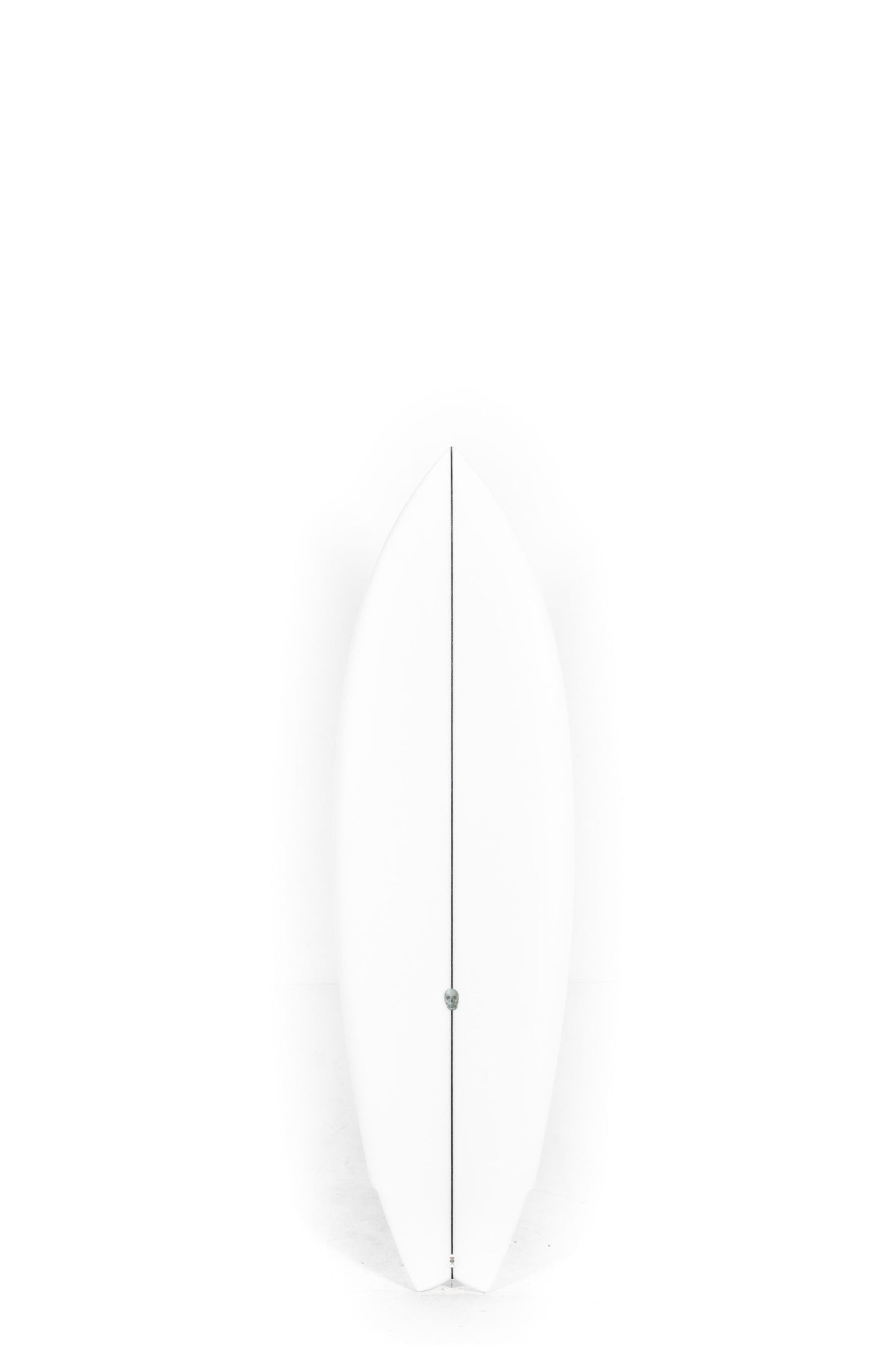 White Christenson Surfboard Lane Splitter Swallow size 5'9" on a white background by Pukas Surf Shop