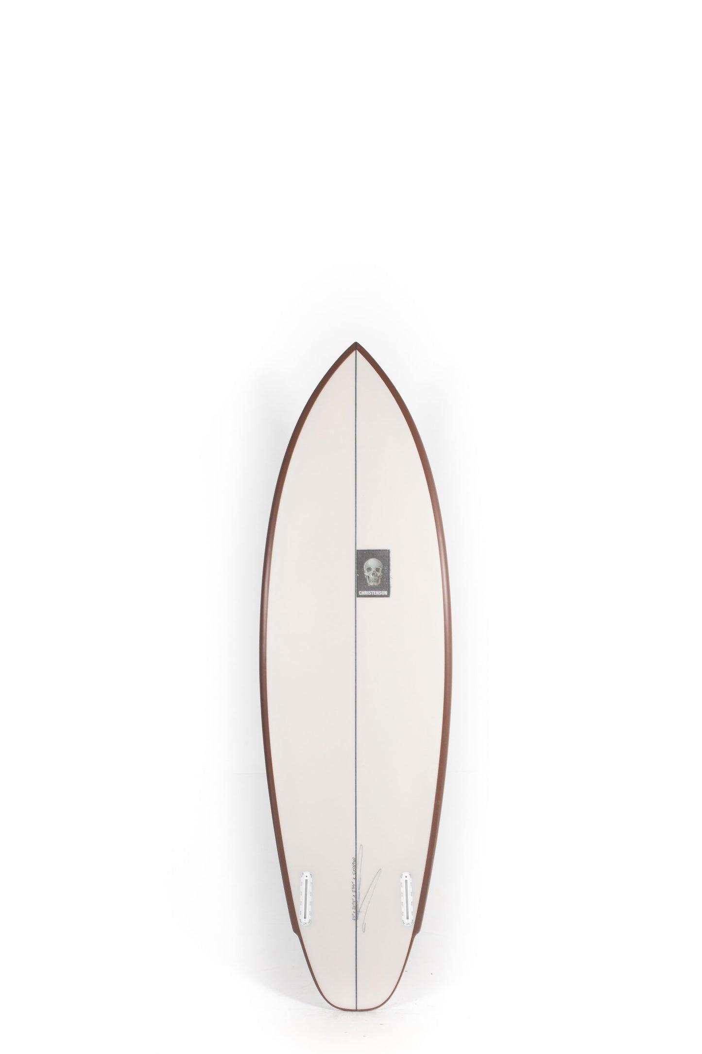 Beige and brown Christenson Surfboard Lane Splitter size 6'0" at Pukas Surf Shop - 2