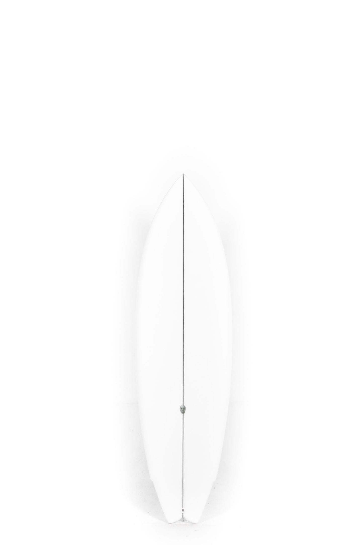 White Christenson surfboard Lane Splitter size 6'1" on a white background by Pukas Surf Shop