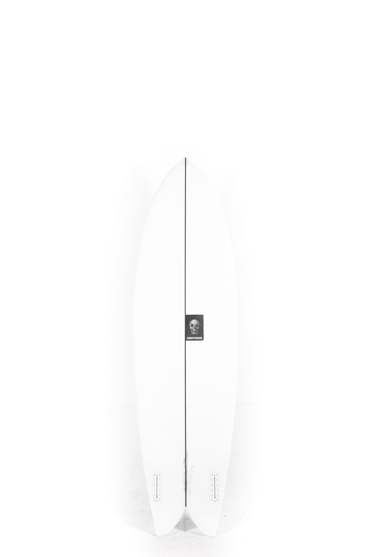 White Christenson Long Phish size 6'4" on a white background by Pukas Surf Shop - 2