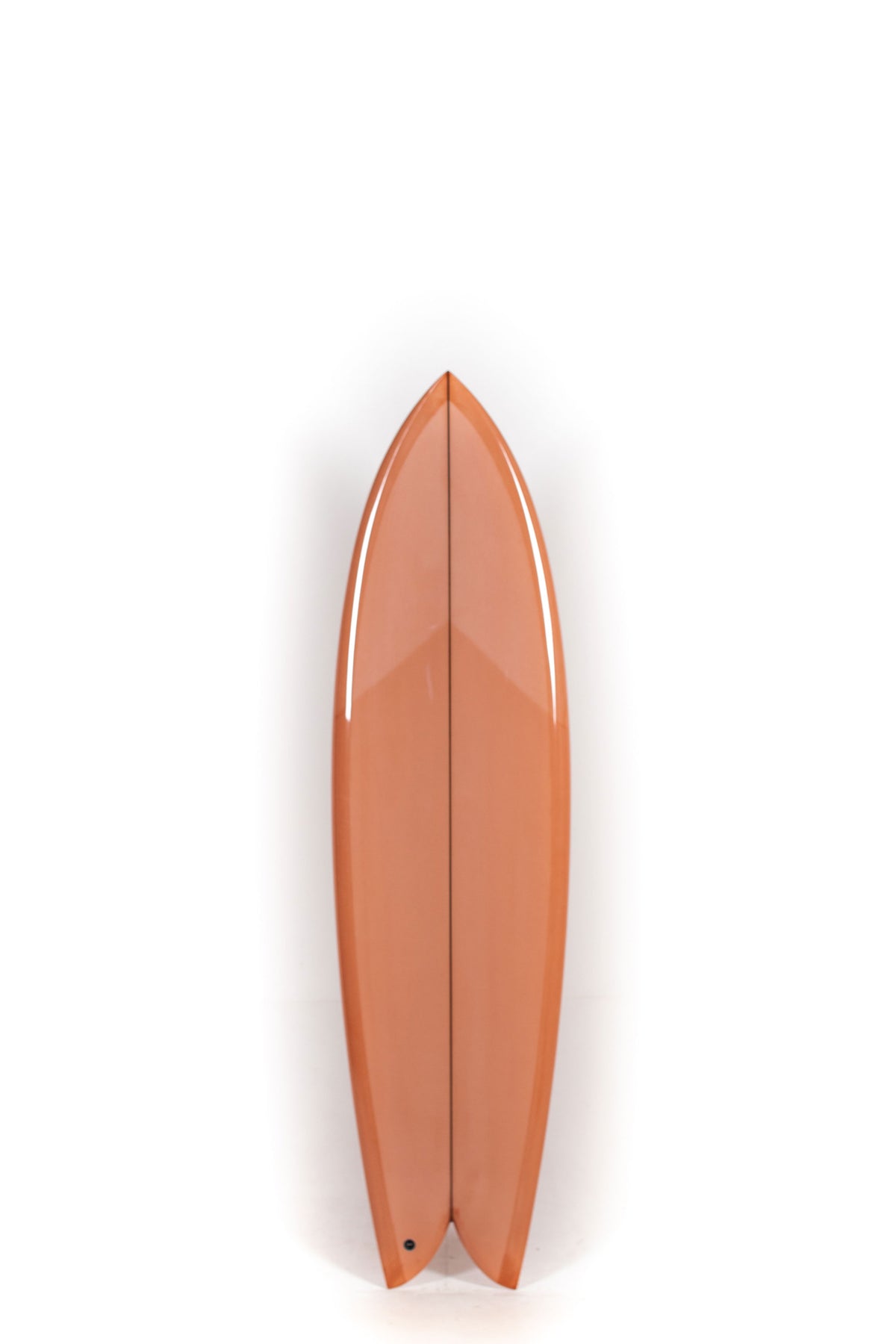 Red Christenson Surfboard Long Phish size 6'8" on a white background by Pukas surf shop
