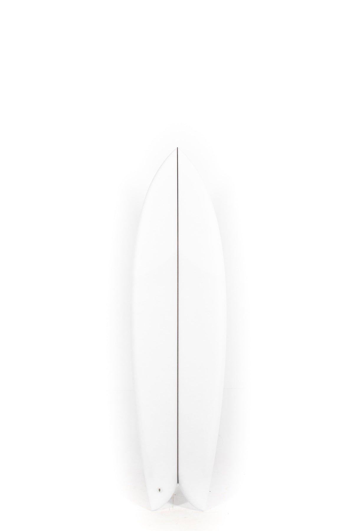 White Christenson Surfboard Long phish 2.0 size 6'6" on a white background by Pukas Surf Shop