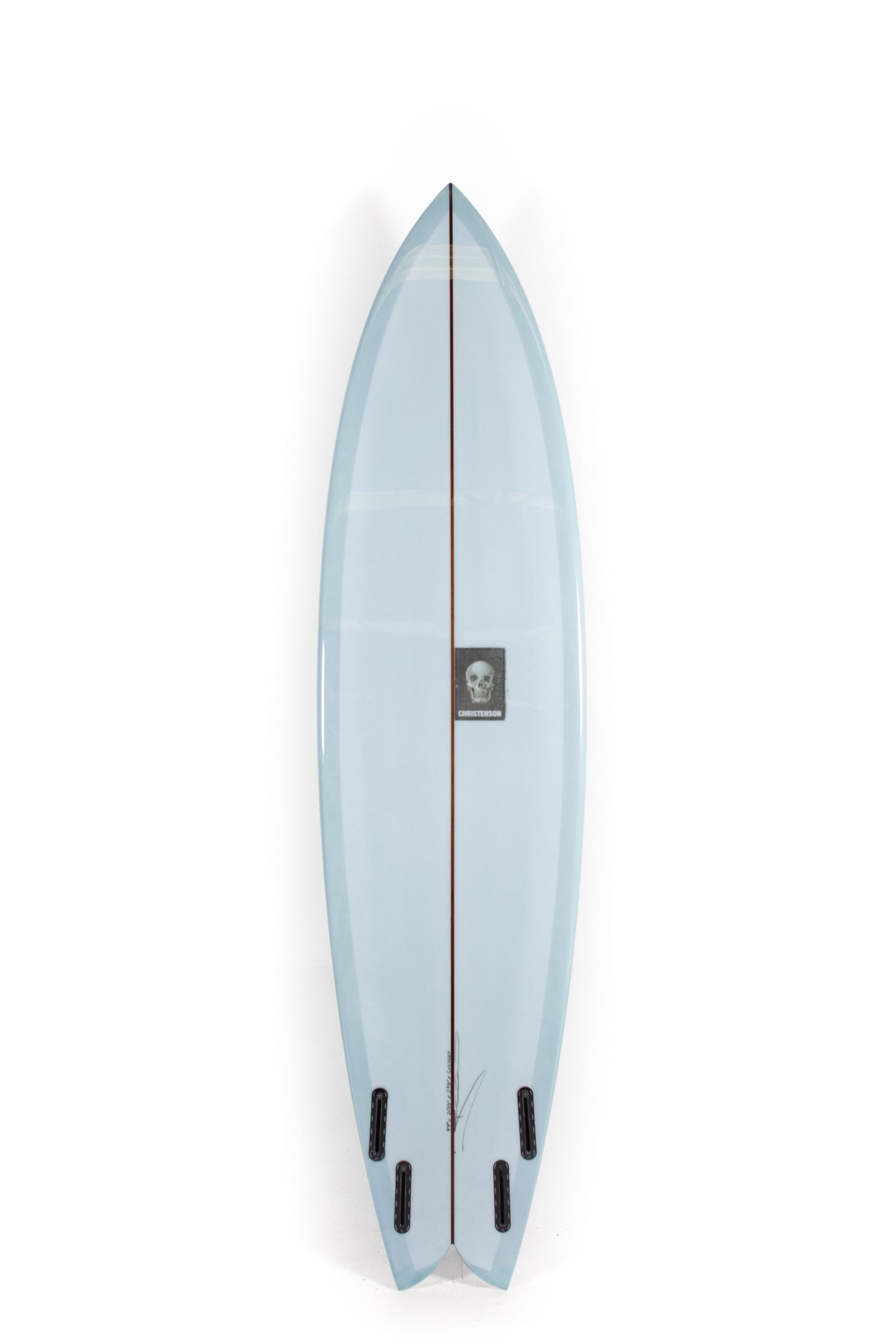 Light blue Christenson Nautilus surfboard on a white background by Pukas Surf Shop - 2