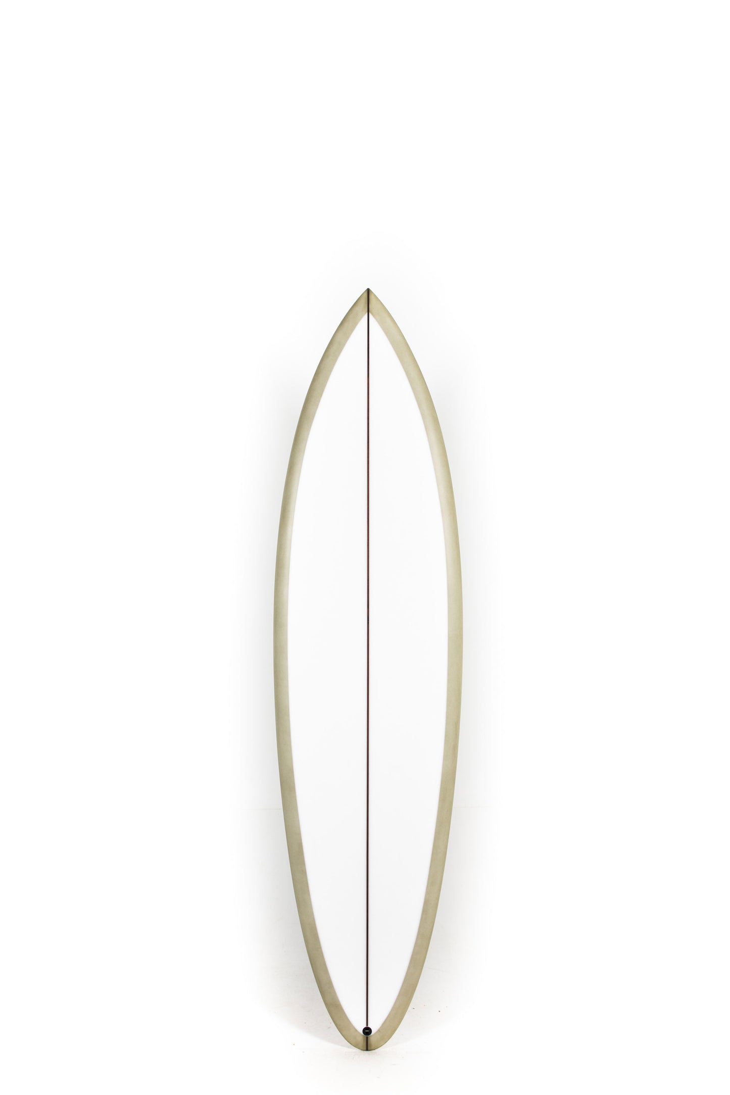 White and Green Christenson Osprey Surfboard on a white Background by Pukas Surf Shop