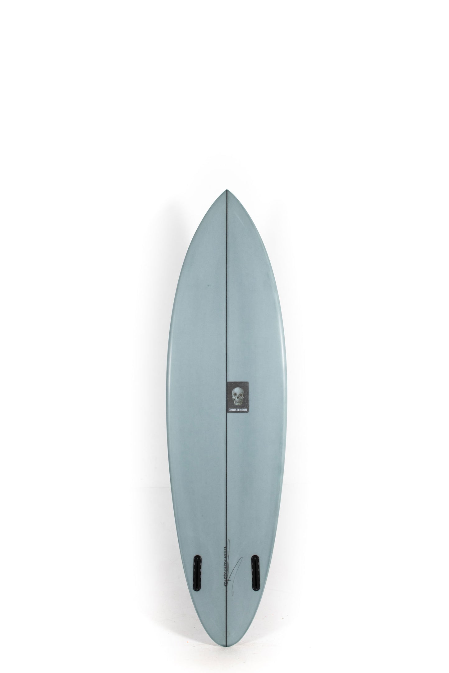 White and Blue Christenson Osprey Surfboard on a white background by Pukas Surf Shop - 2