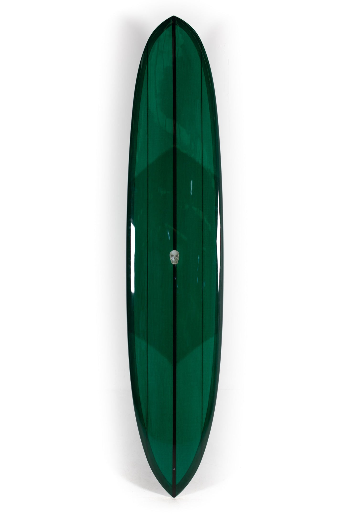 Green Christenson Surfboard Cliff Pin size 9'6" on a white background by Pukas Surf Shop