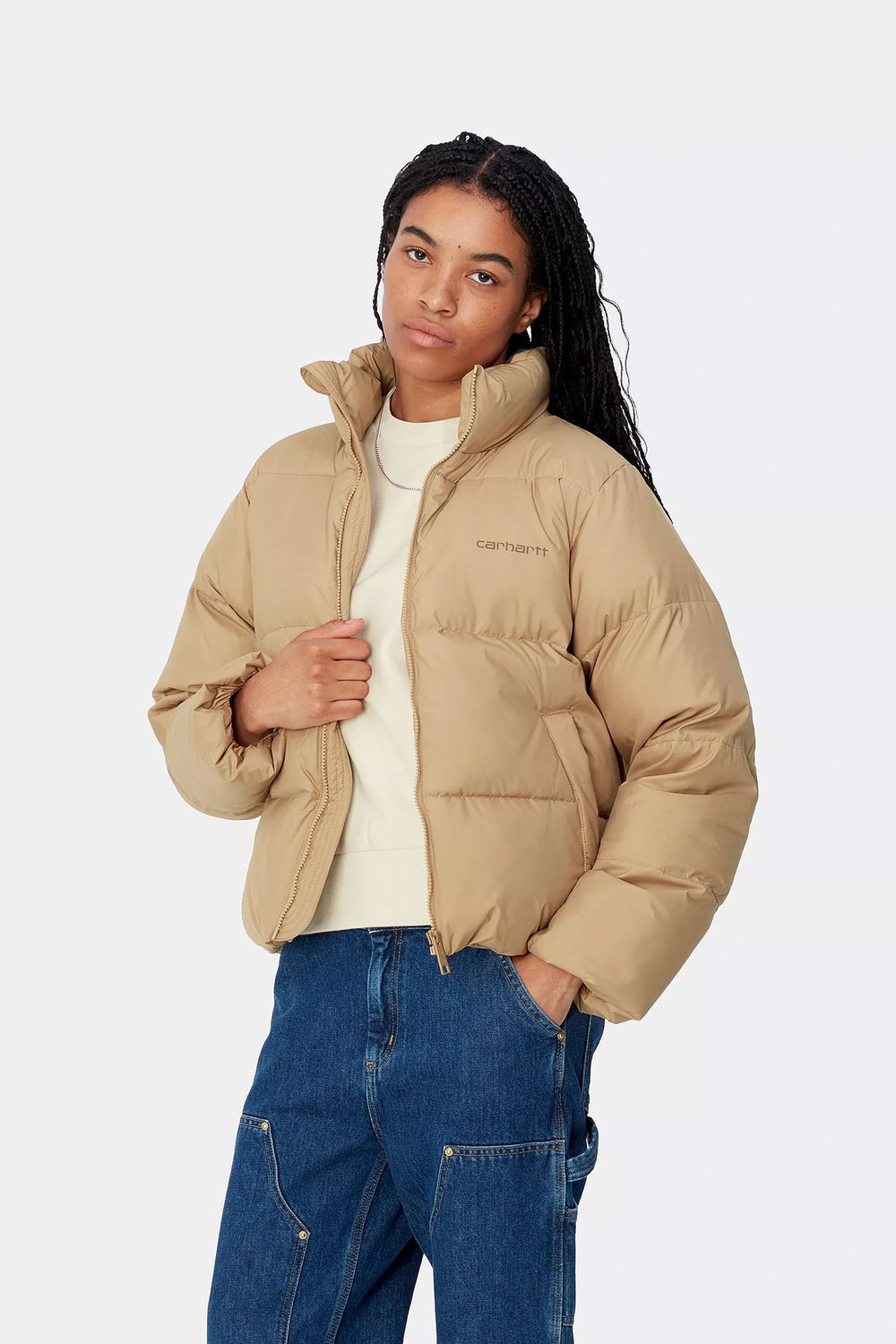 Pukas-Surf-Shop-Coat-Woman-Carhartt-WIP-Springfield-Peanut