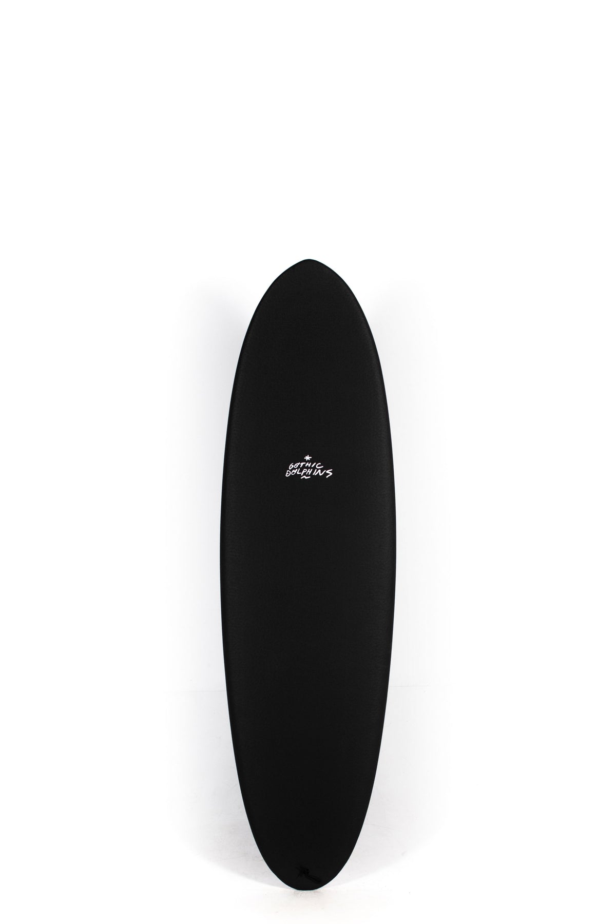 Black and violet Crime Surfboard Gothic Dolphins size 6'6" on a white background by Pukas Surf Shop
