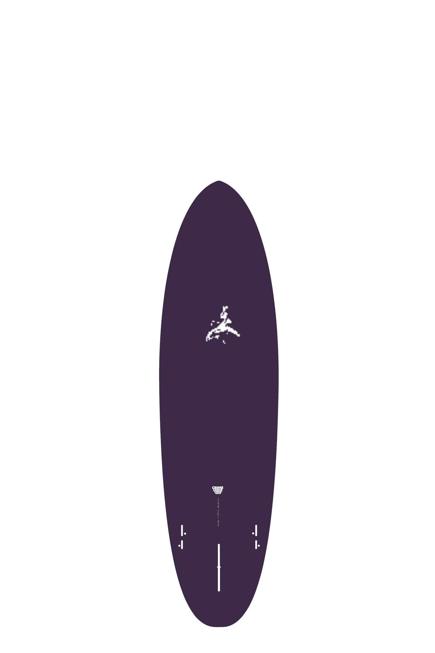 Black Crime Surf surfboard with a logo on a white background by Pukas Surf Shop - 2