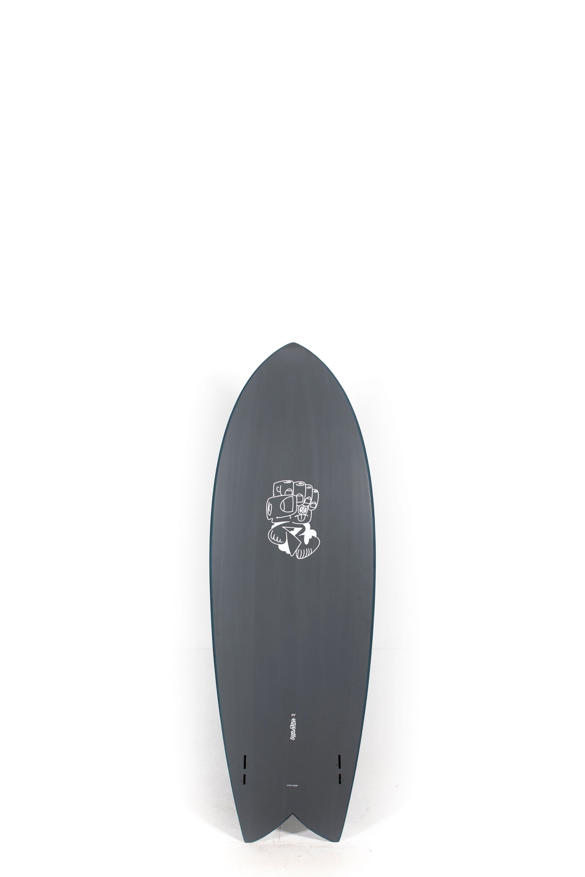 Grey Crime Surfboard Keel Fish size 5'5" on a white background by Pukas Surf Shop - 2