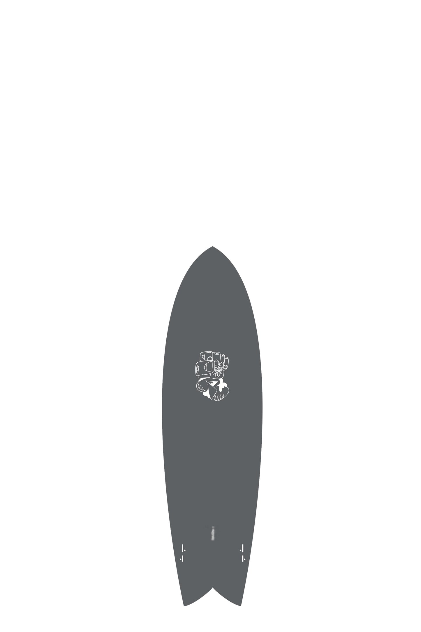 Grey Crime Surf Surfboard with a white logo on a white background by Pukas Surf Shop - 2