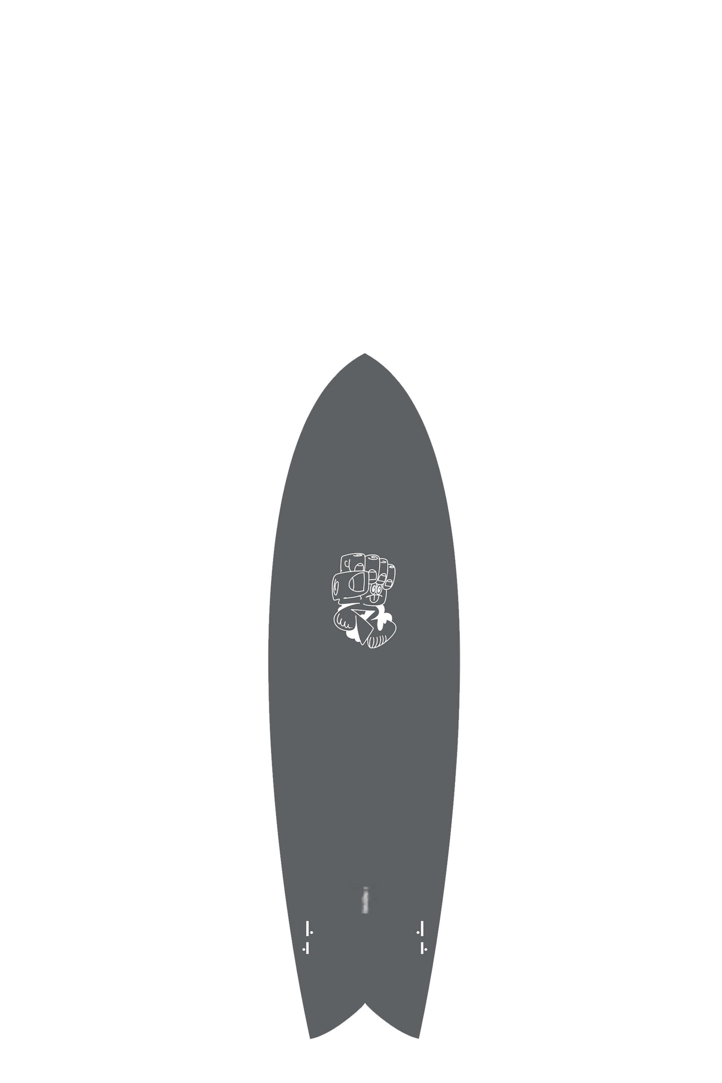Grey Crime Surf Surfboard with a white logo on a white background by Pukas Surf Shop -2
