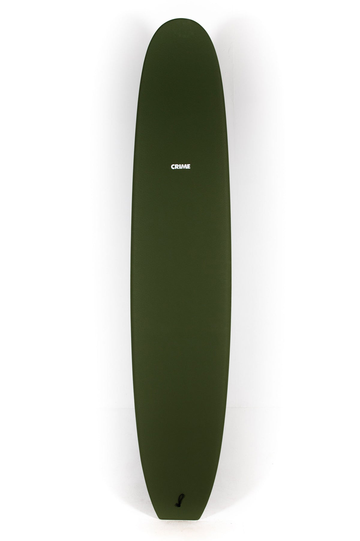 Green Crime Surfboard Noserider 2 size 9'6" on a white background by Pukas Surf Shop