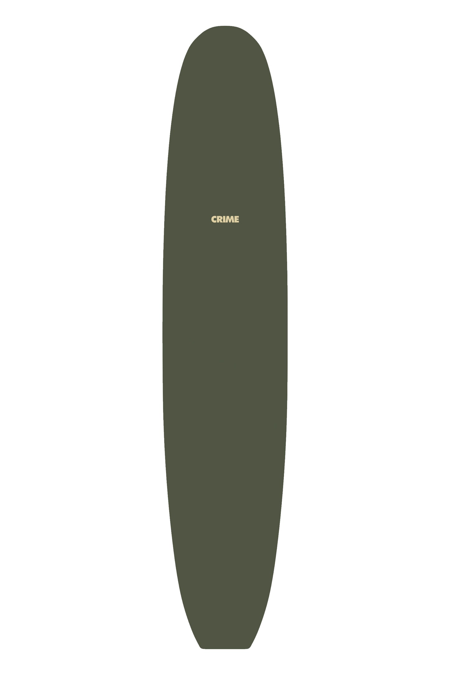 Green Crime Surf Surfboard with a white logo on a white background by Pukas Surf Shop 