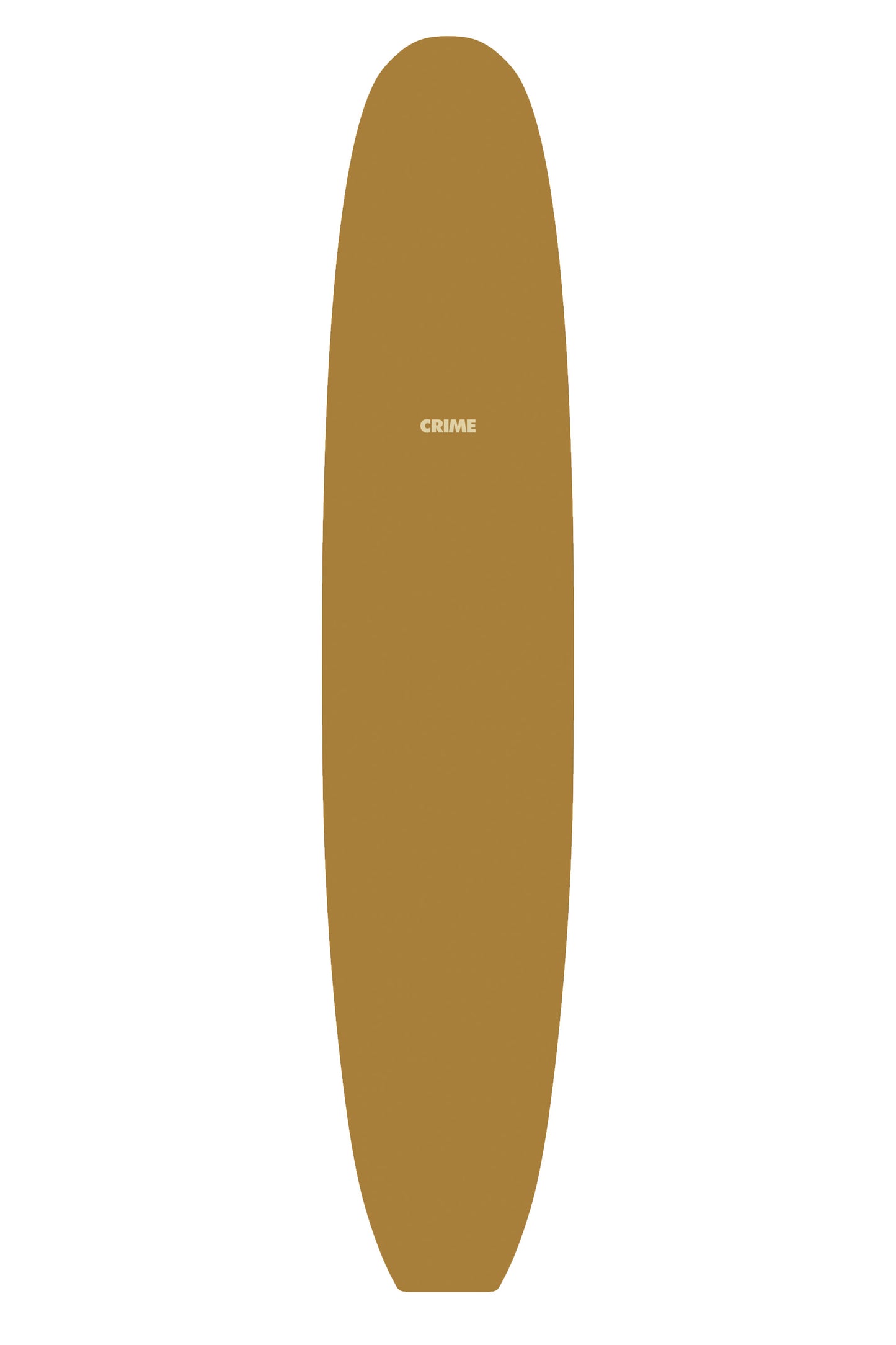 Dijon Crime Surf Surfboard with a white logo on a white background by Pukas Surf Shop