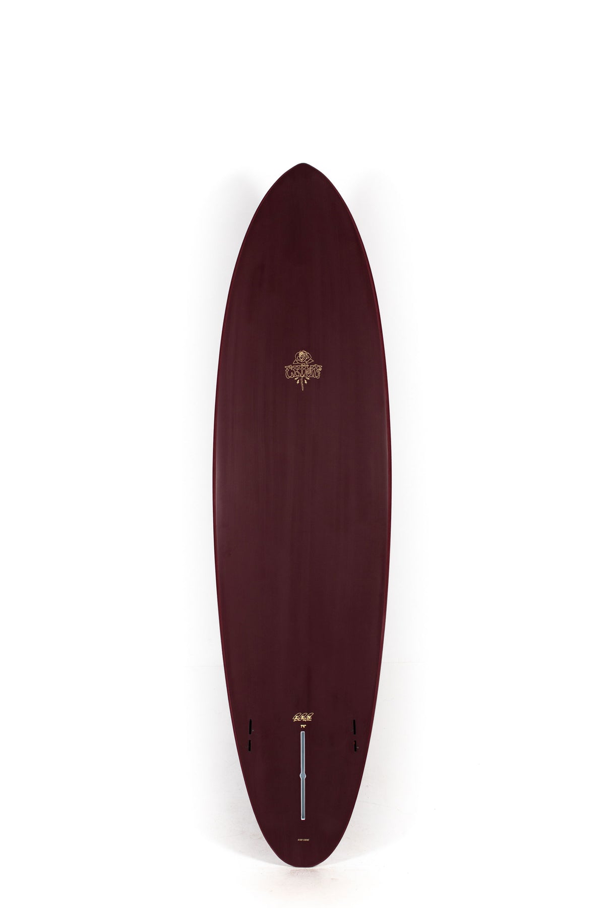 Red Crime Surfboard Zen Flow size 7'4" on a white background by Pukas Surf Shop - 2
