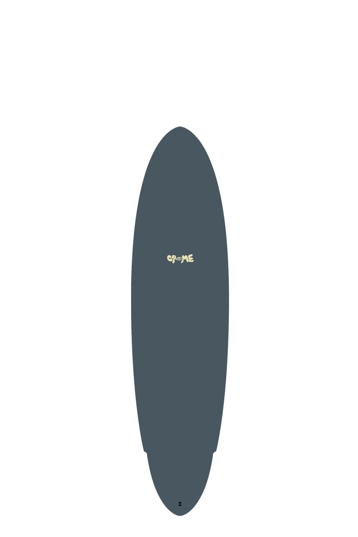 Dark blue Crime surfboard with a Crime brand logo on a white background by Pukas Surf Shop