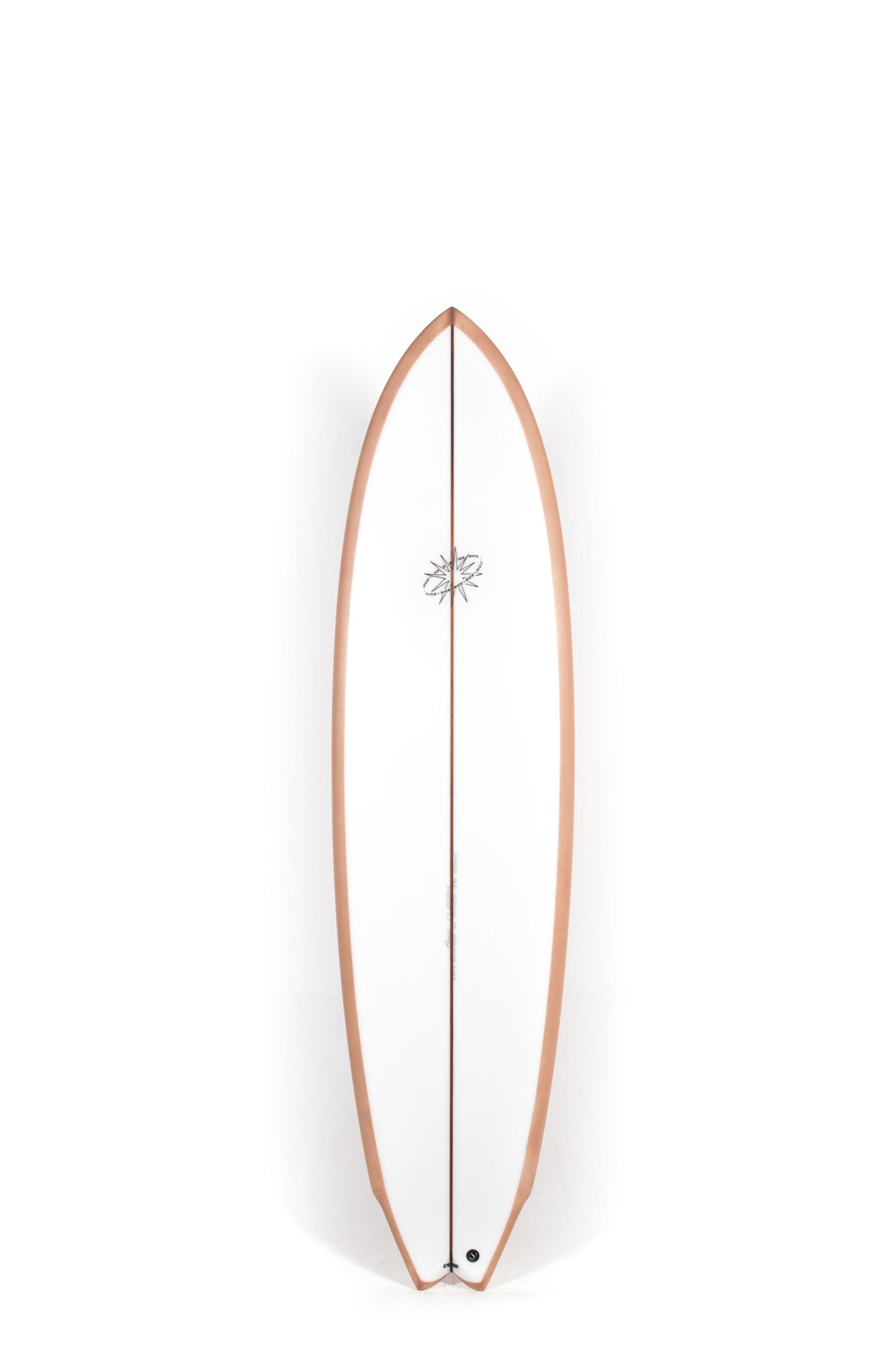 White and brown Dice Hotline Surfboard Bullet Bill Biggie size 7'1" at Pukas Surf Shop