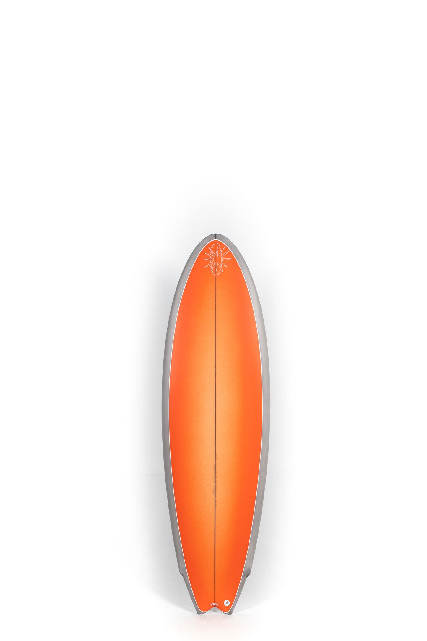 Orange and grey Dice Hotline Surfboard Bullet Bill size 5'7" at Pukas Surf Shop
