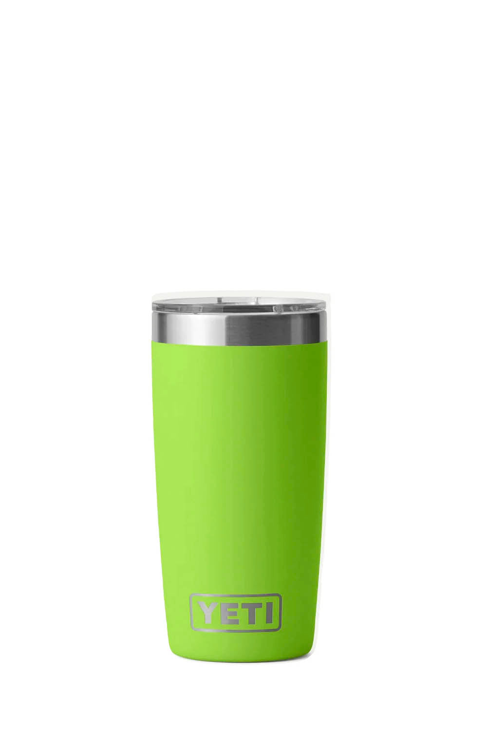 YETI Rambler 10 oz tumbler in venom green color on white background