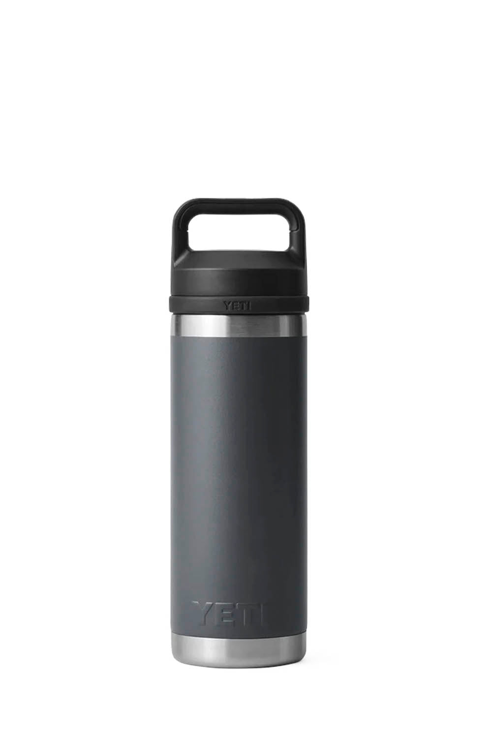 YETI Rambler 18 oz bottle in Charcoal with Chug Cap and TripleHaul carry handle