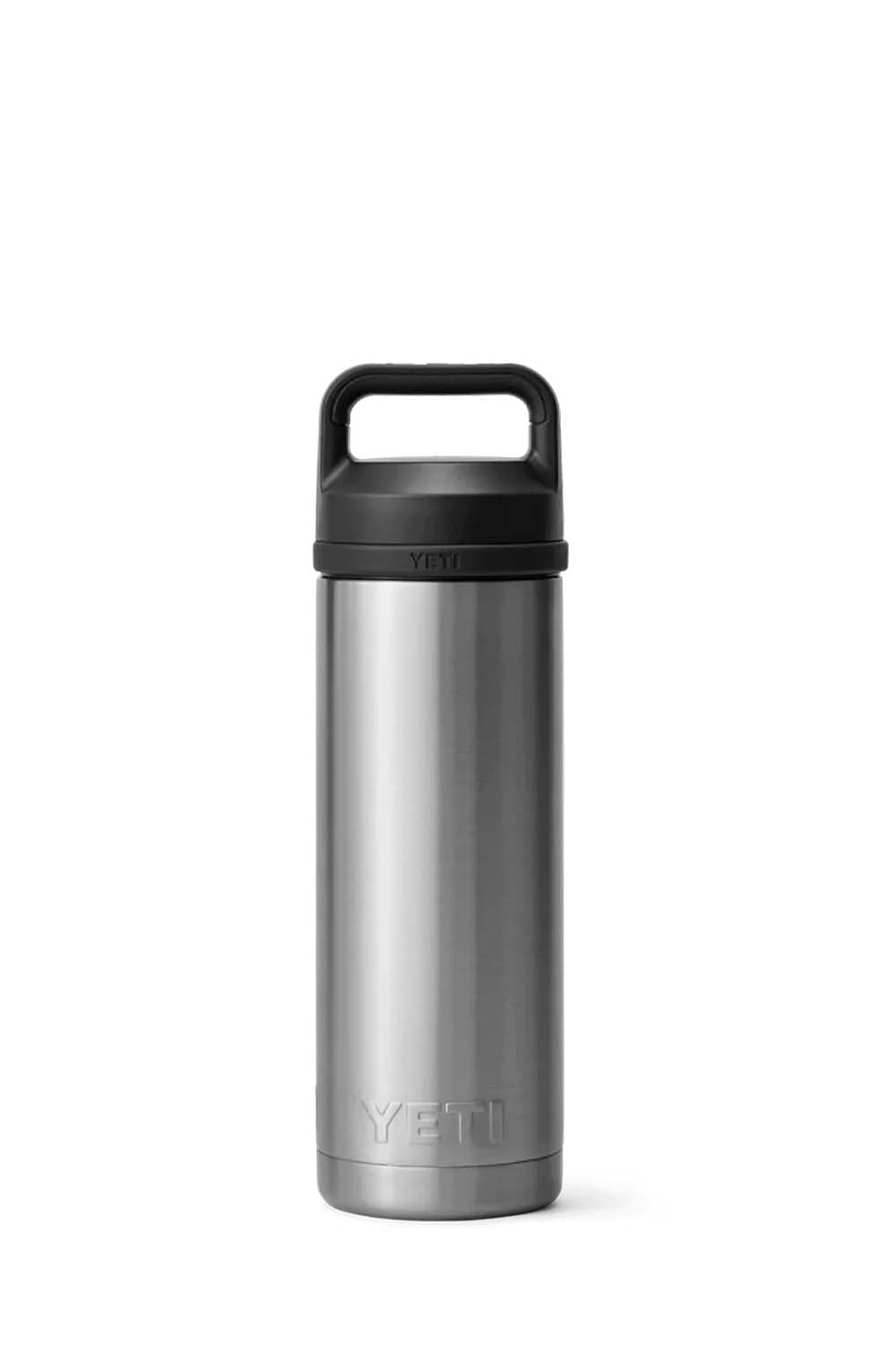 YETI Rambler 18 oz Bottle Chug in stainless steel with black Chug Cap