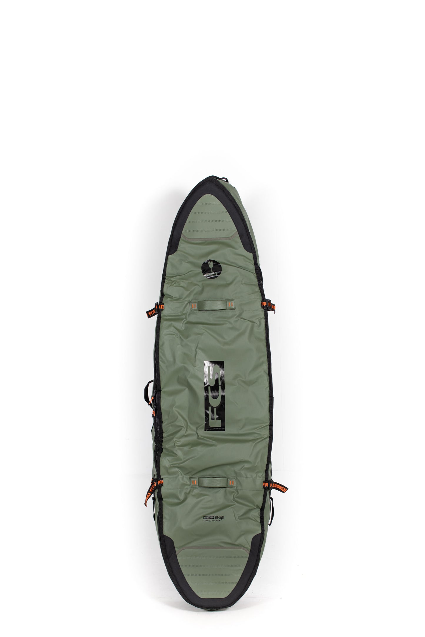 FCS 6.7 Travel 3 Shortboard Fish Boardbag Alpine - Front View | Pukas Surf Shop