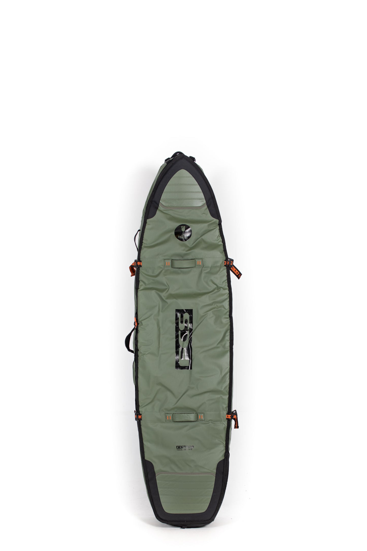 FCS 6.7 Travel 3 Wheelie Shortboard Fish Boardbag Alpine - Front View | Pukas Surf Shop
