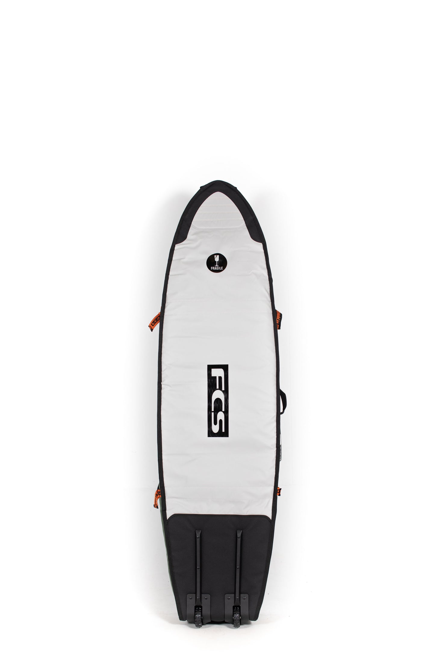 FCS 6.7 Travel 3 Wheelie Shortboard Fish Boardbag Alpine - Back View | Pukas Surf Shop