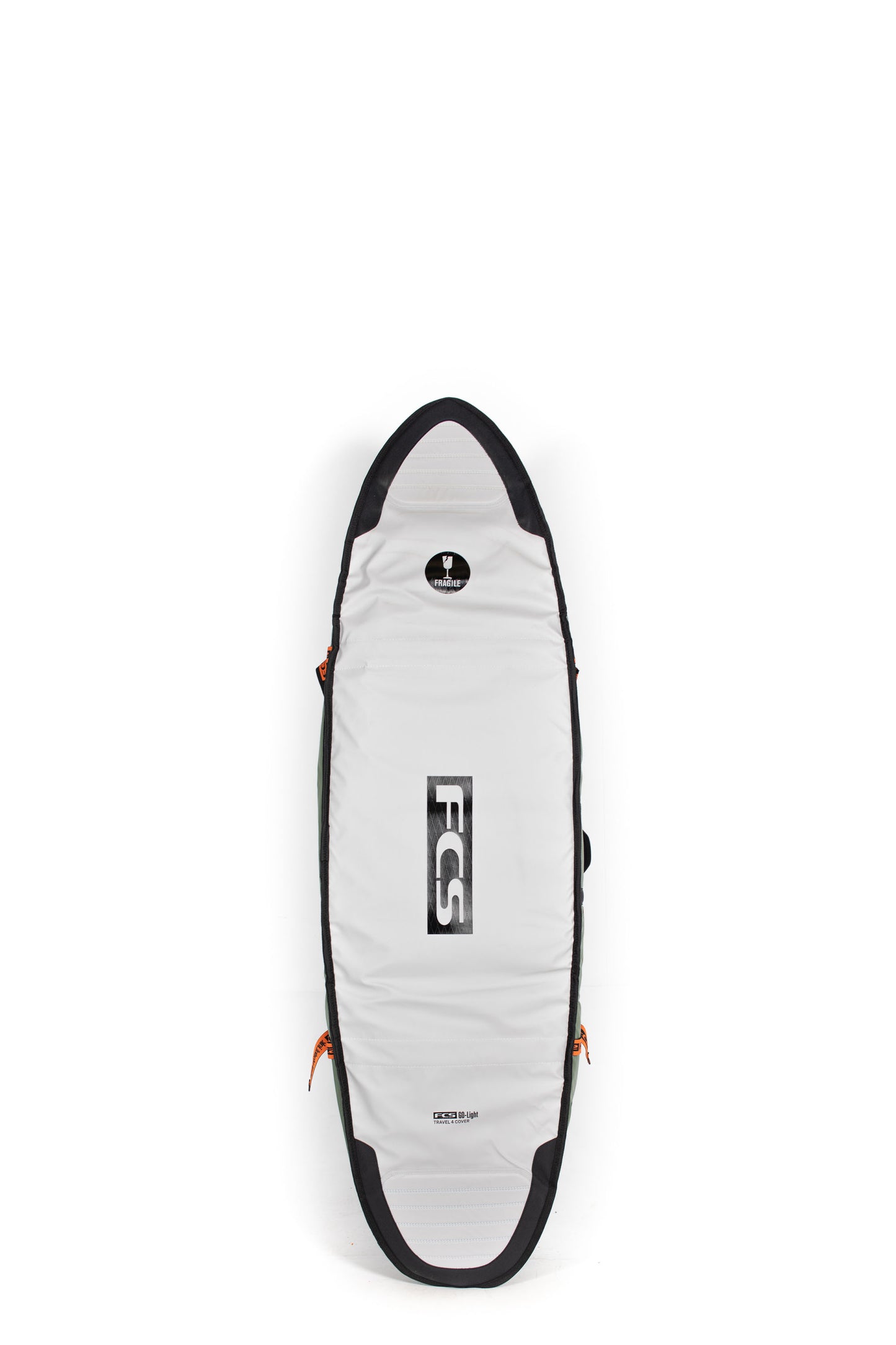 FCS 6.3 Travel 4 Shortboard Fish Boardbag Alpine - Back View | Pukas Surf Shop