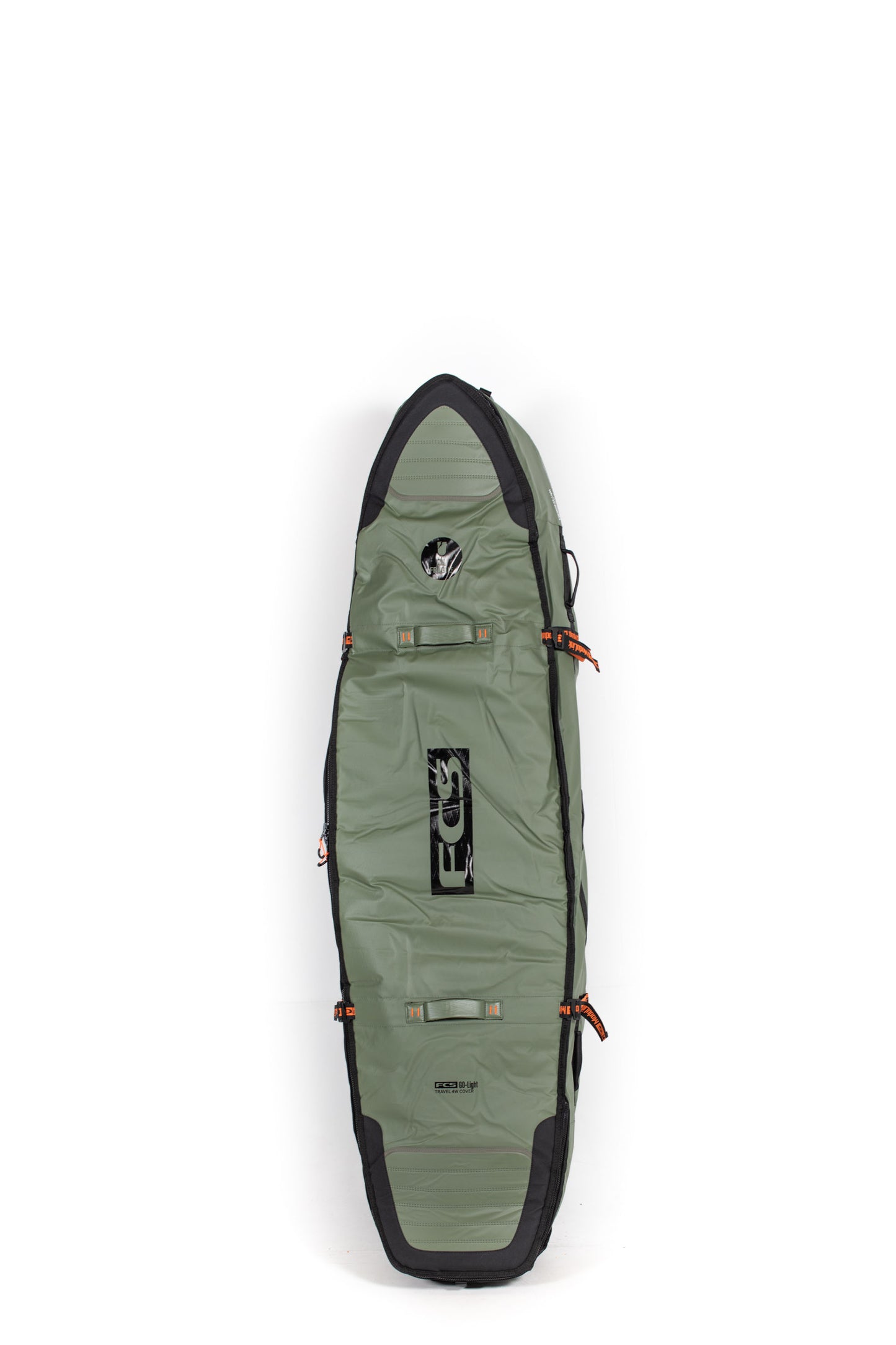 FCS 6.7 Travel 4 Wheelie Shortboard Fish Boardbag Alpine - Front View | Pukas Surf Shop