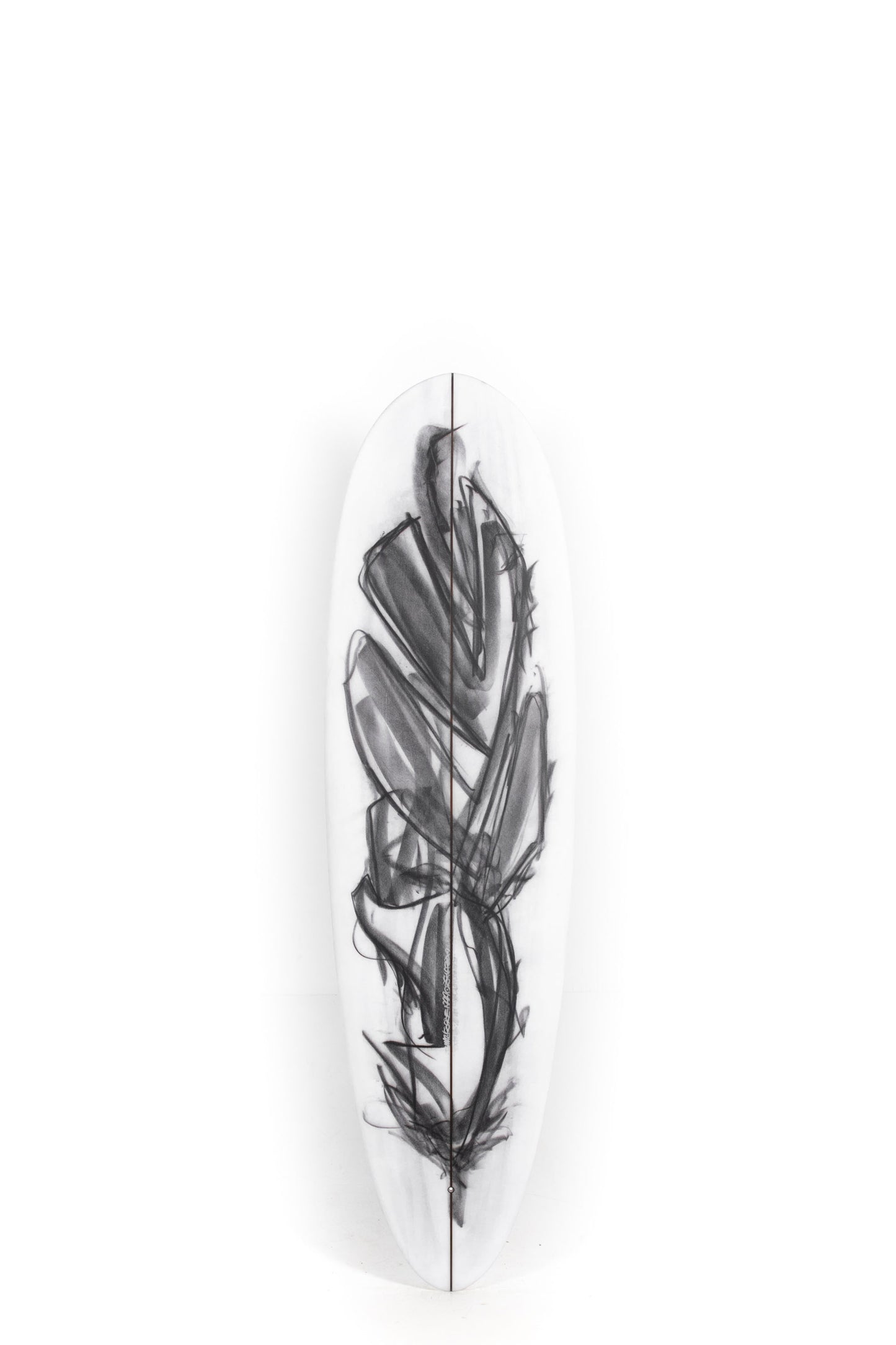Black and white Fantastic Acid Surfboard Rounded Hull size 6'6" on a white backgroud by Pukas Surf Shop