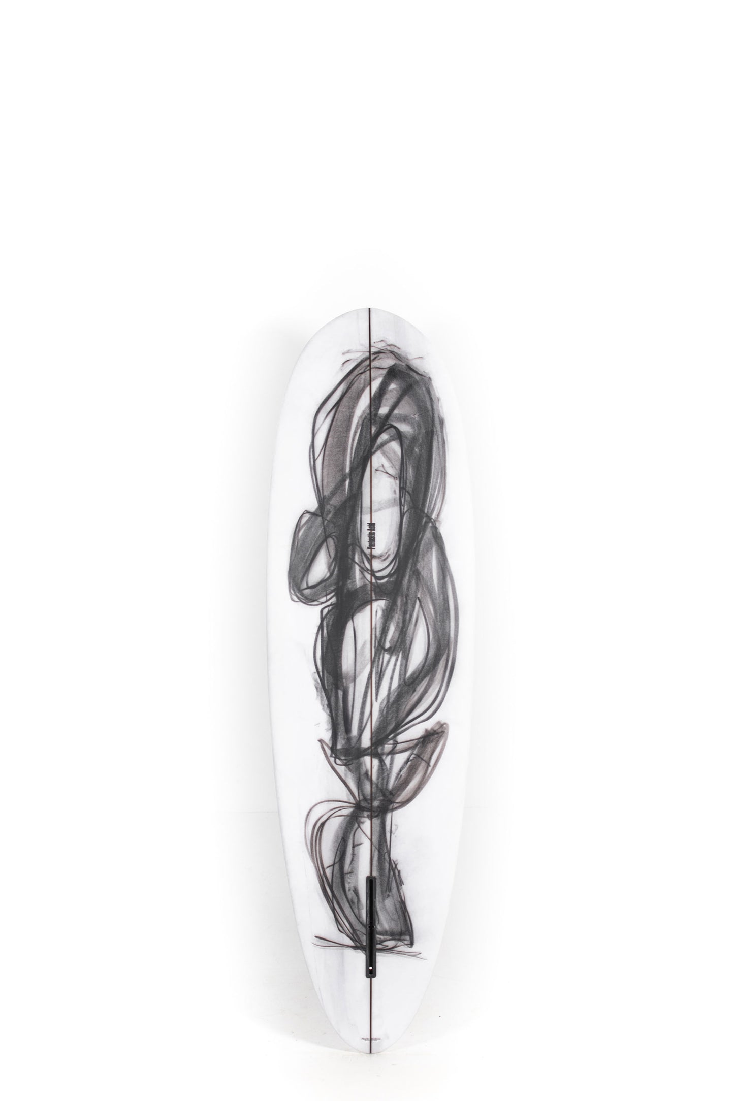 Black and white Fantastic Acid Surfboard Rounded Hull size 6'6" on a white backgroud by Pukas Surf Shop - 2