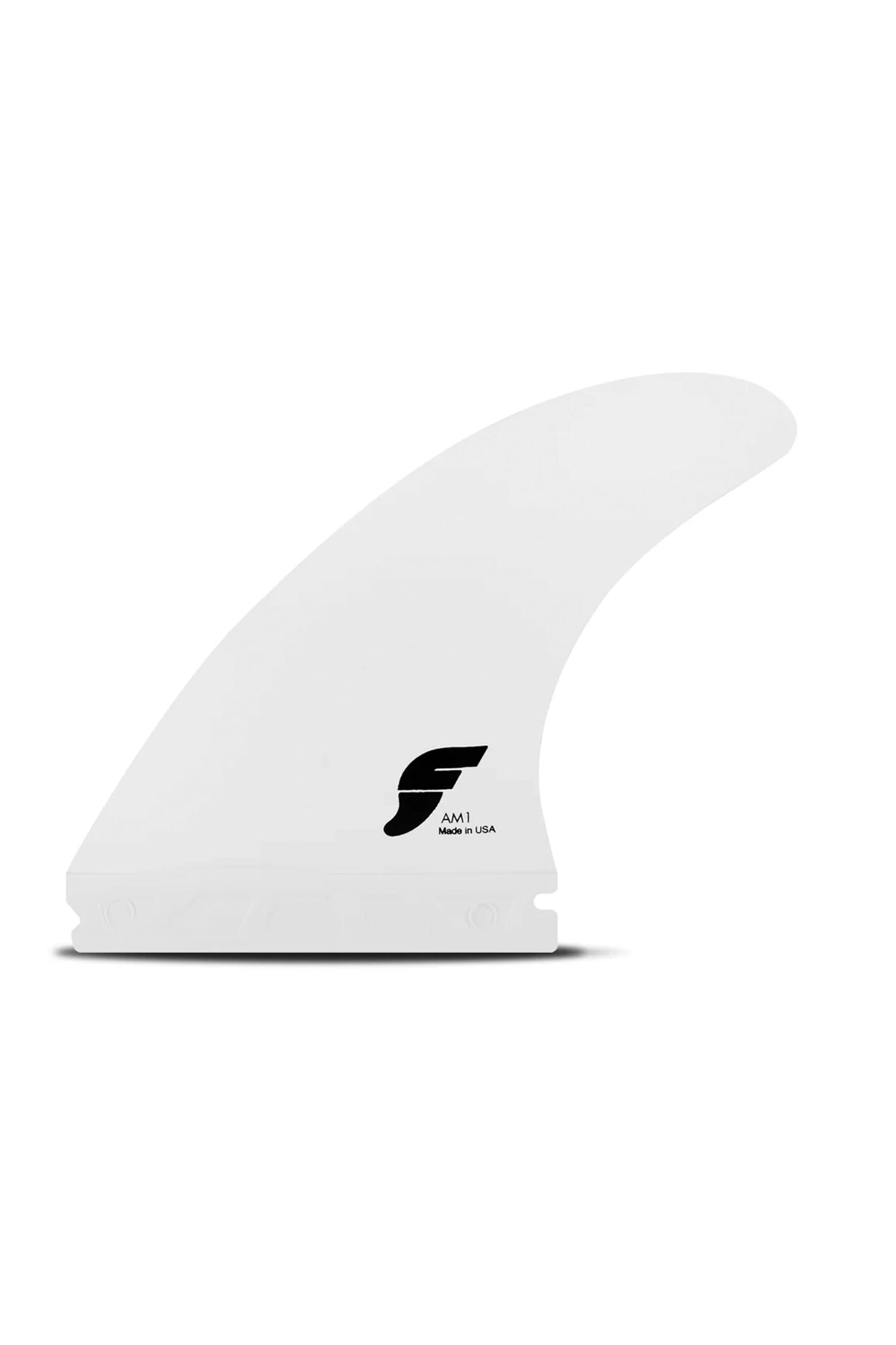 Futures AM1 Thermotech large thruster fin in white, side view