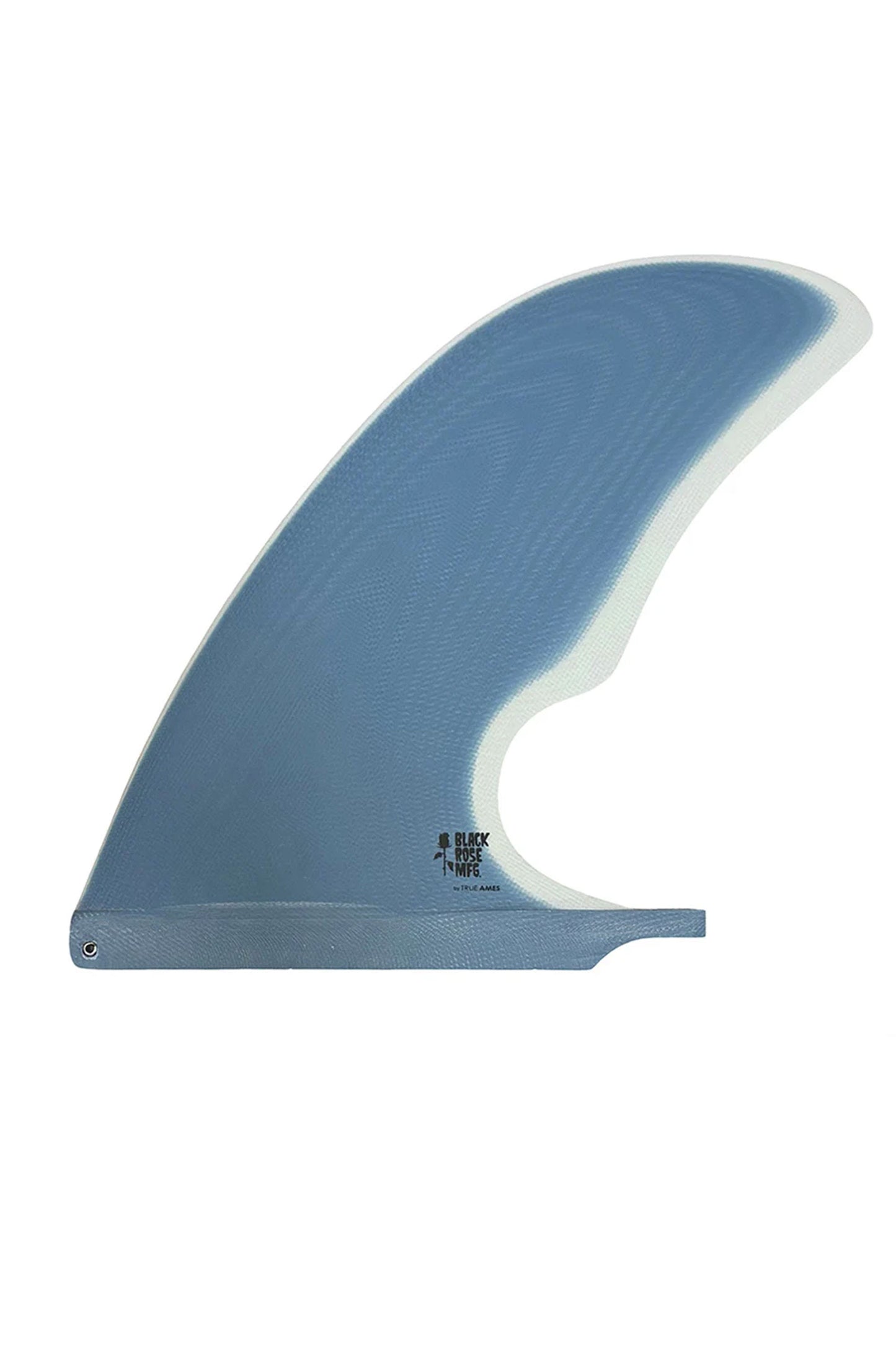 True Ames Justin Quintal Cutty 9.25 single fin in steel blue white - front view