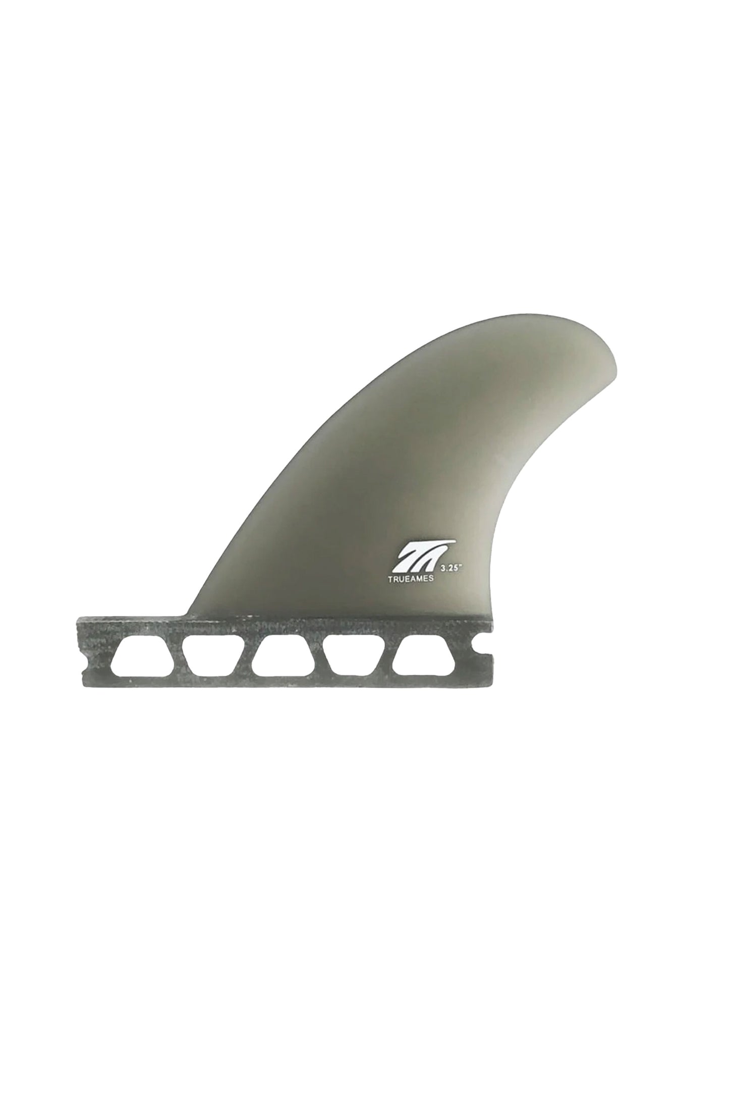 True Ames side Bites 3.25 solid fiberglass in smoke - front view