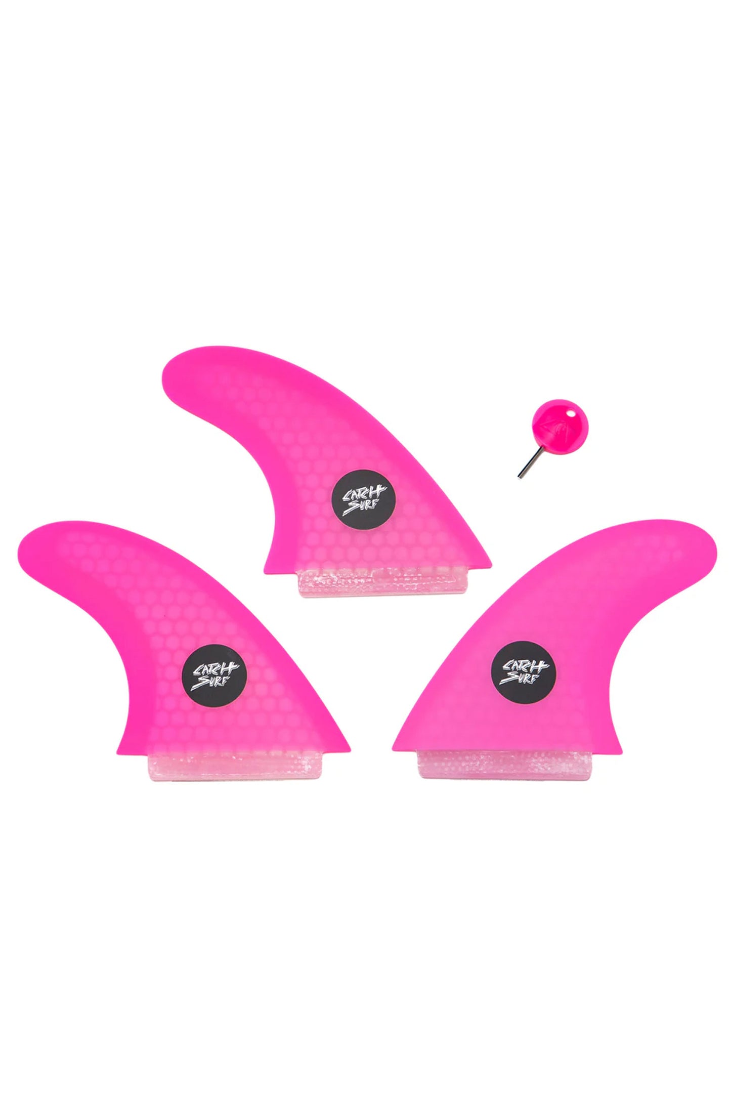 Pukas Surf Shop Catch Surf Ultra Hi-Perf tri fin set pink a small pink key