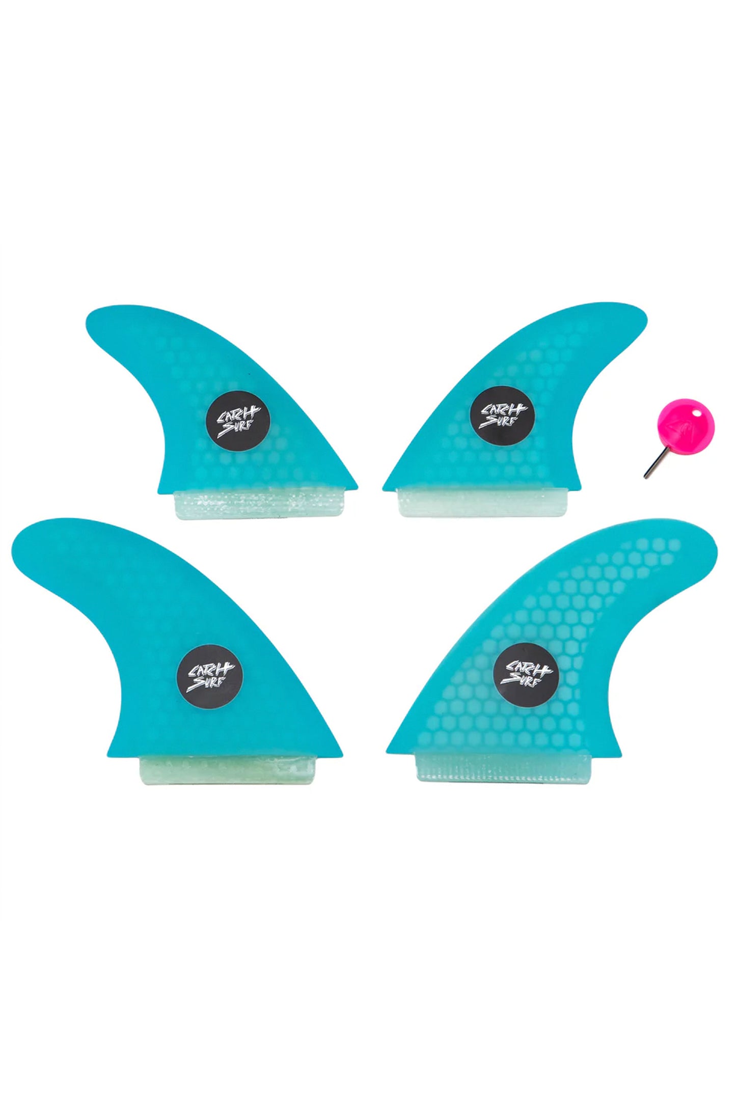 Pukas Surf Shop Catch Surf cian ultra hi-perf quad fins set with pink key