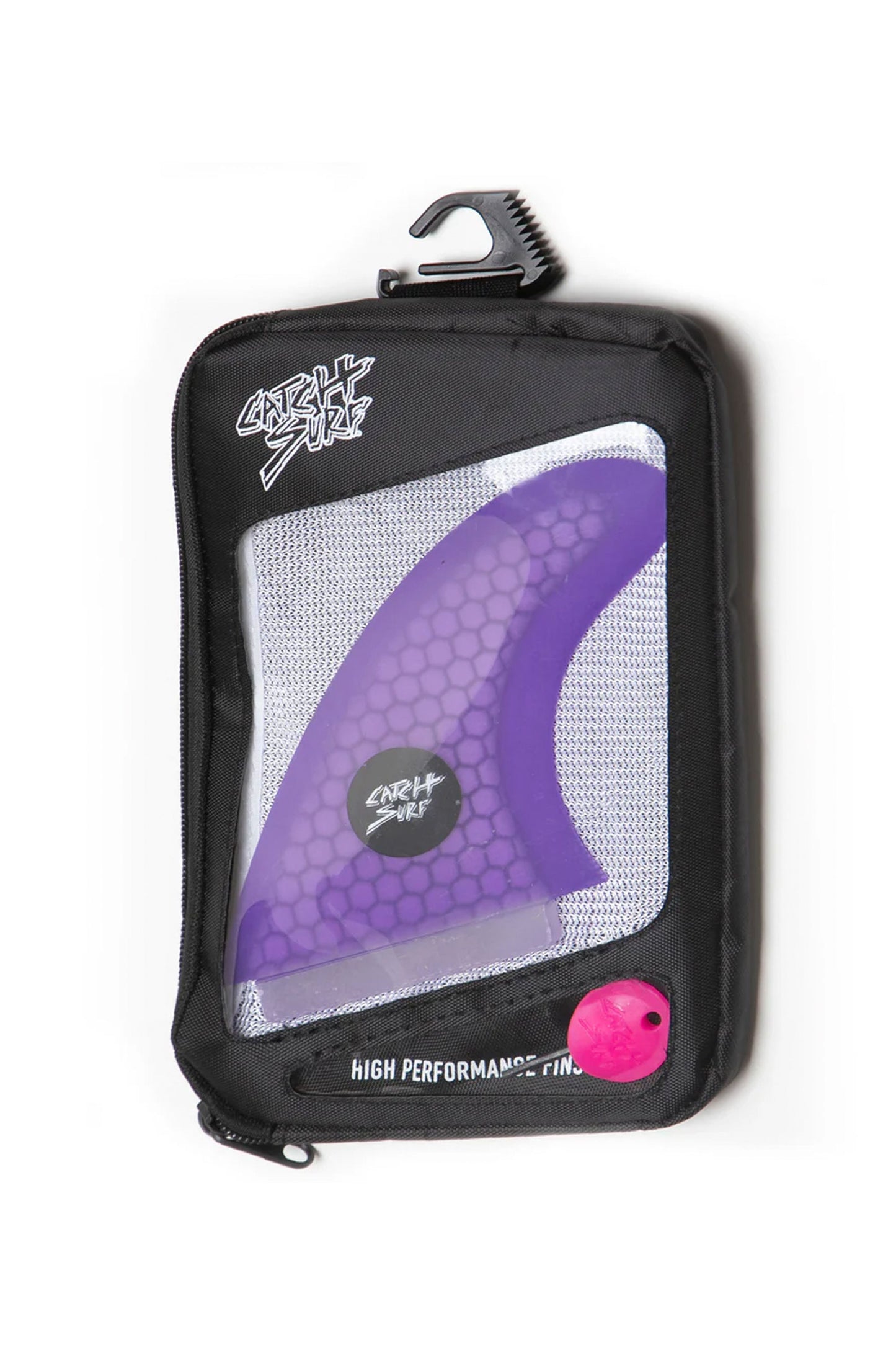 Pukas Surf Shop Catch Surf Purple ultra hi-perf quad fin set with pink key