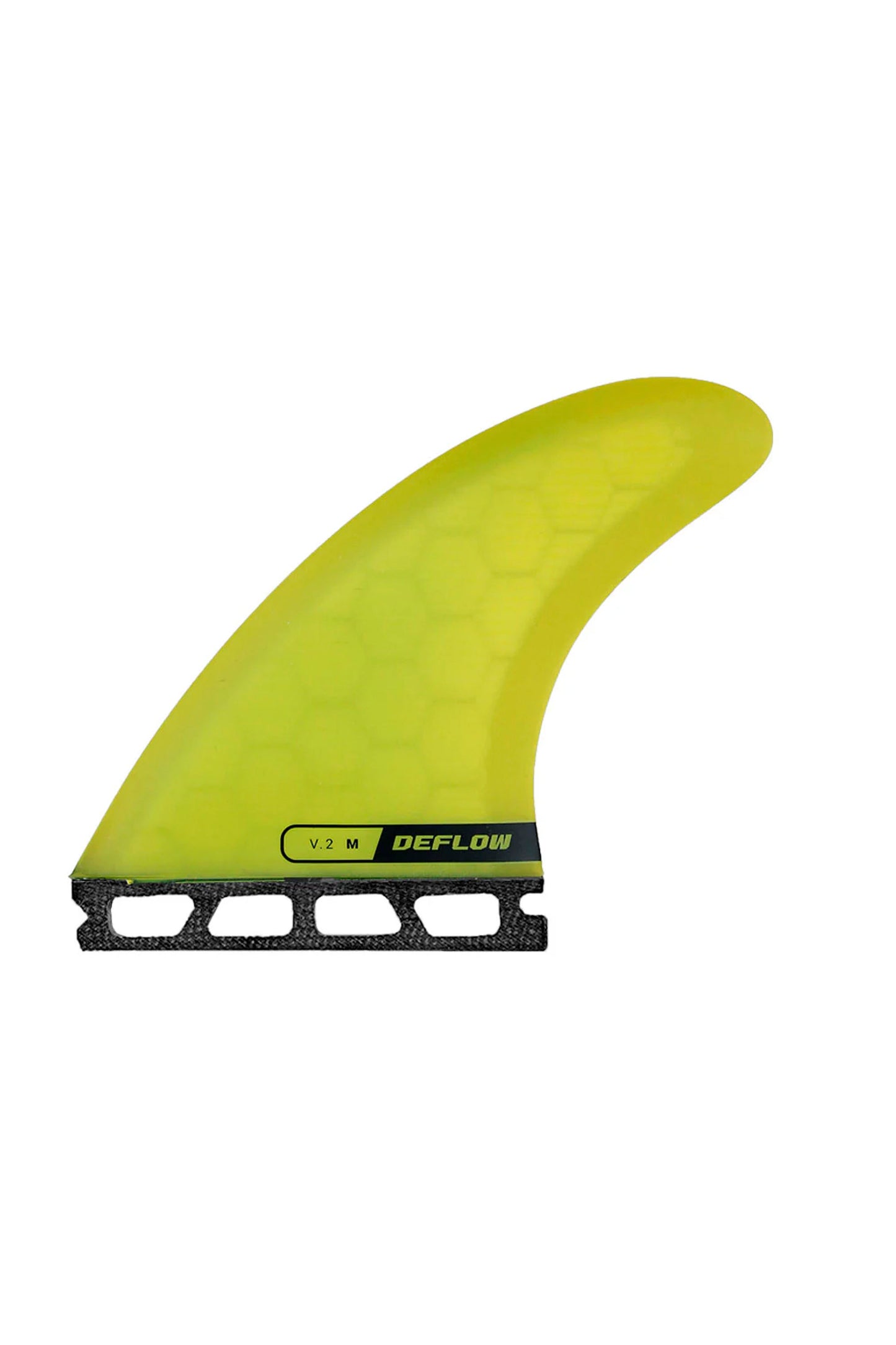 DEFLOW V.2 M thruster fins in avocado green honeycomb construction - front view