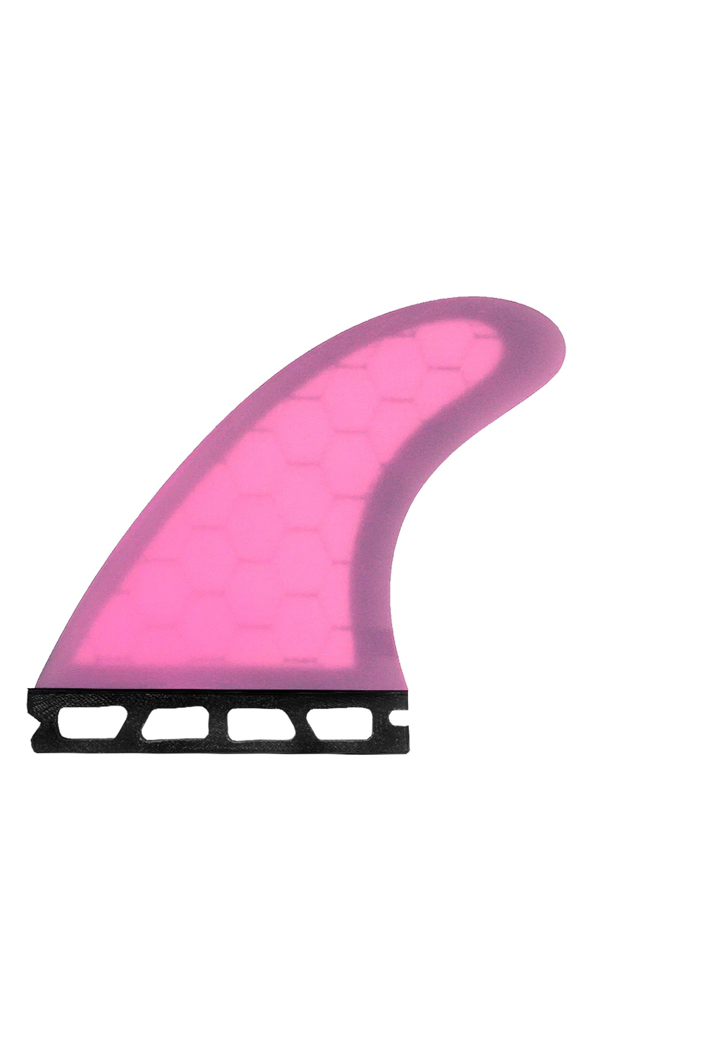 DEFLOW V.2 S thruster fin set in fuchsia honeycomb construction - back view